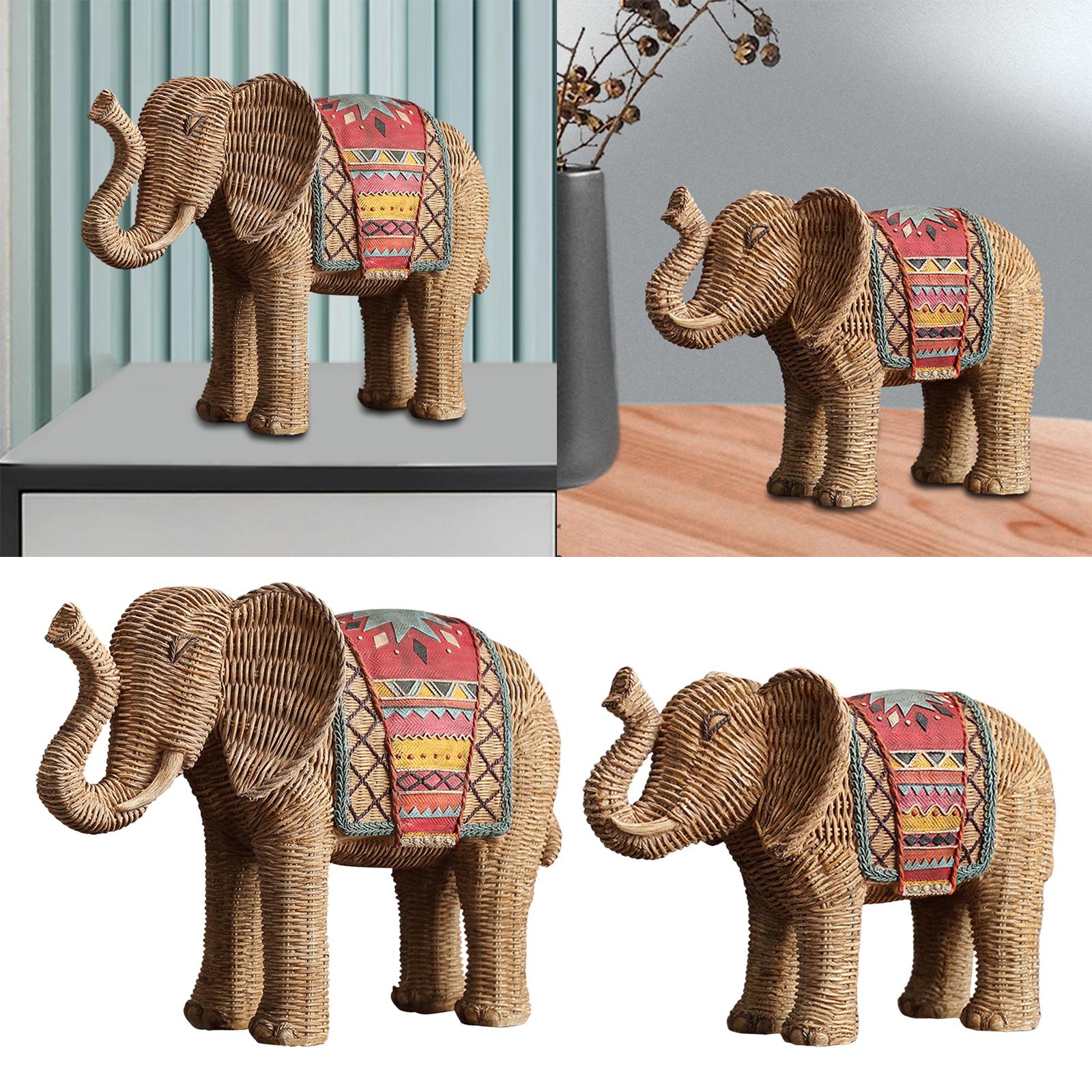 Modern Elephant Statue Ornament Handicrafts Handmade for Living Room Decor L