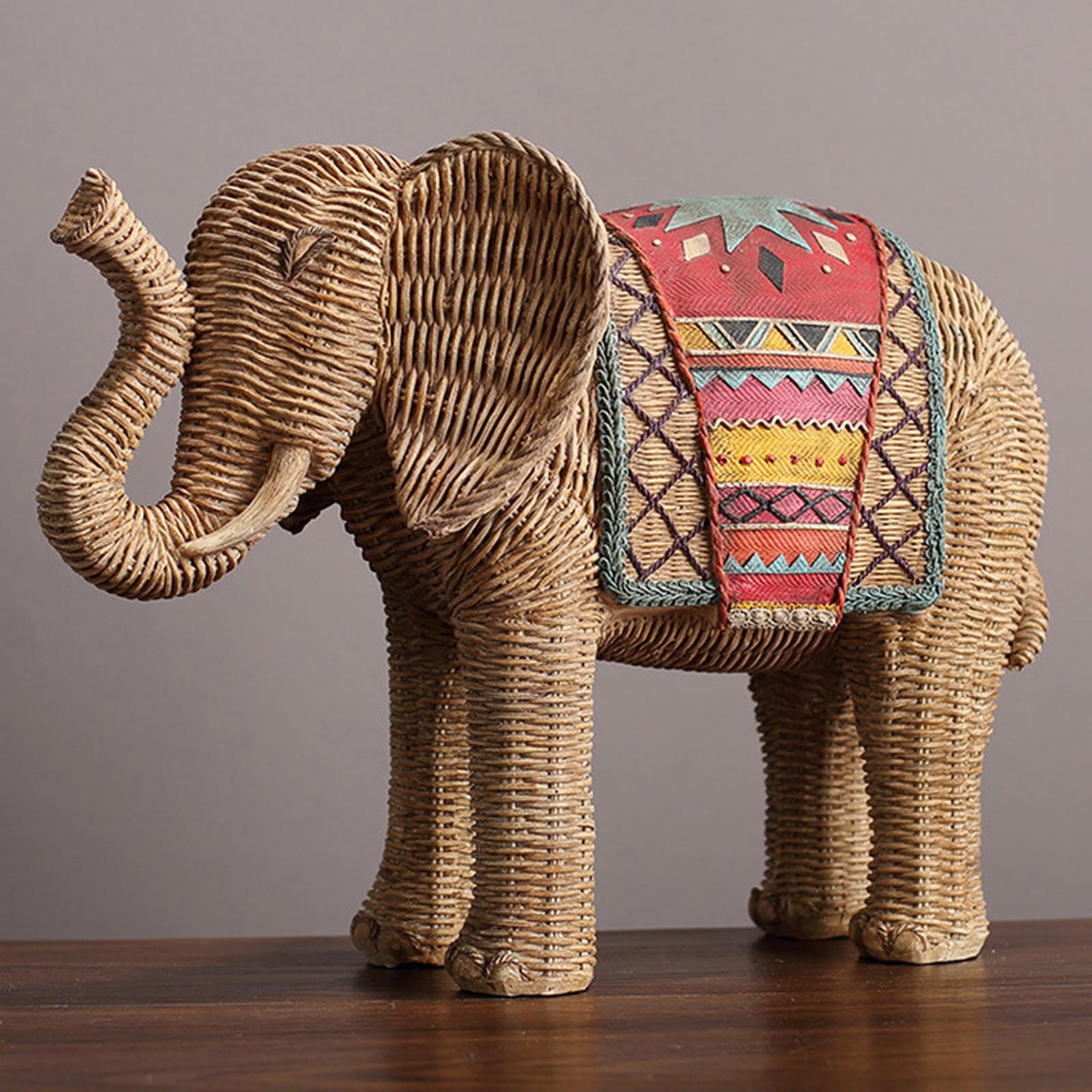 Modern Elephant Statue Ornament Handicrafts Handmade for Living Room Decor L