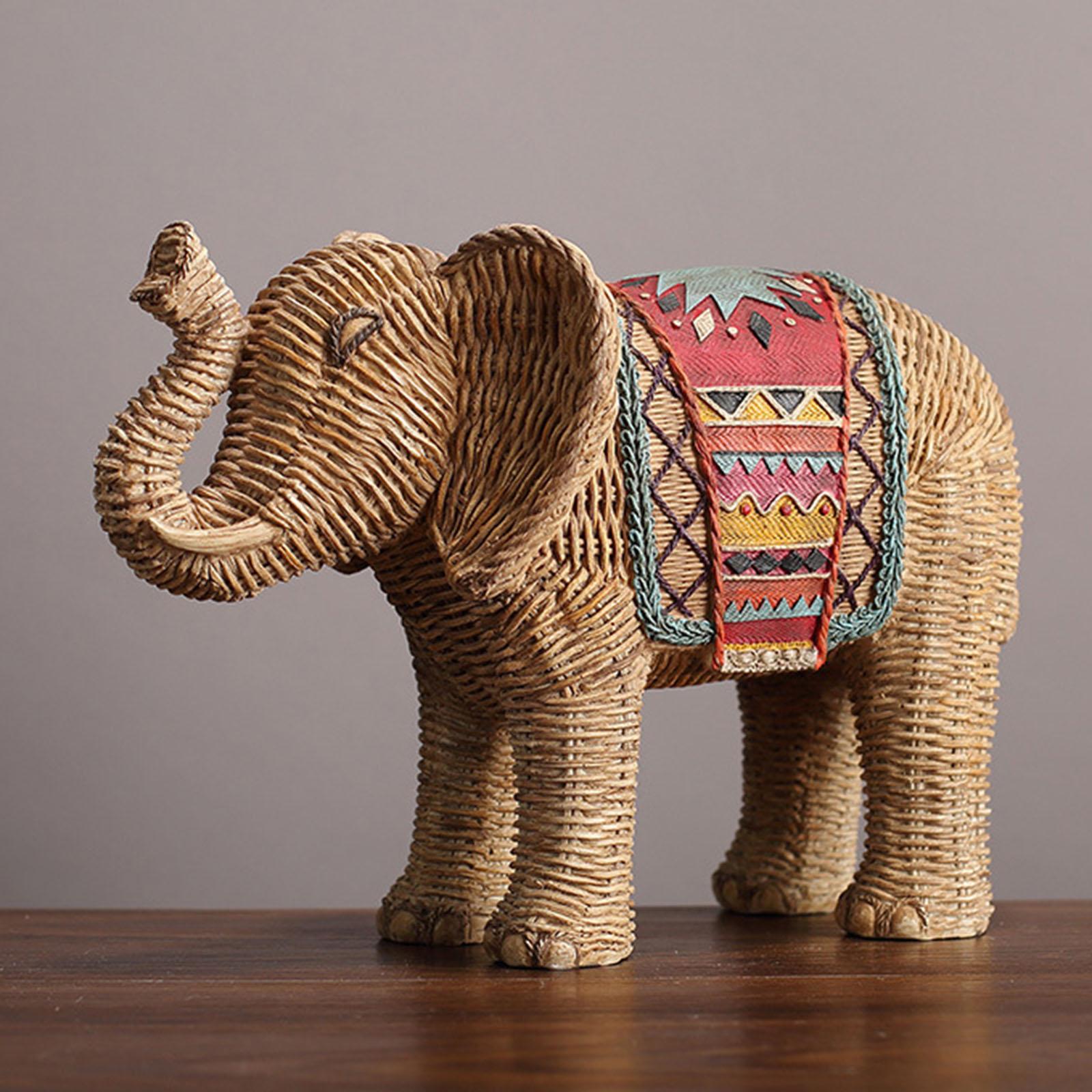 Modern Elephant Statue Ornament Handicrafts Handmade for Living Room Decor S