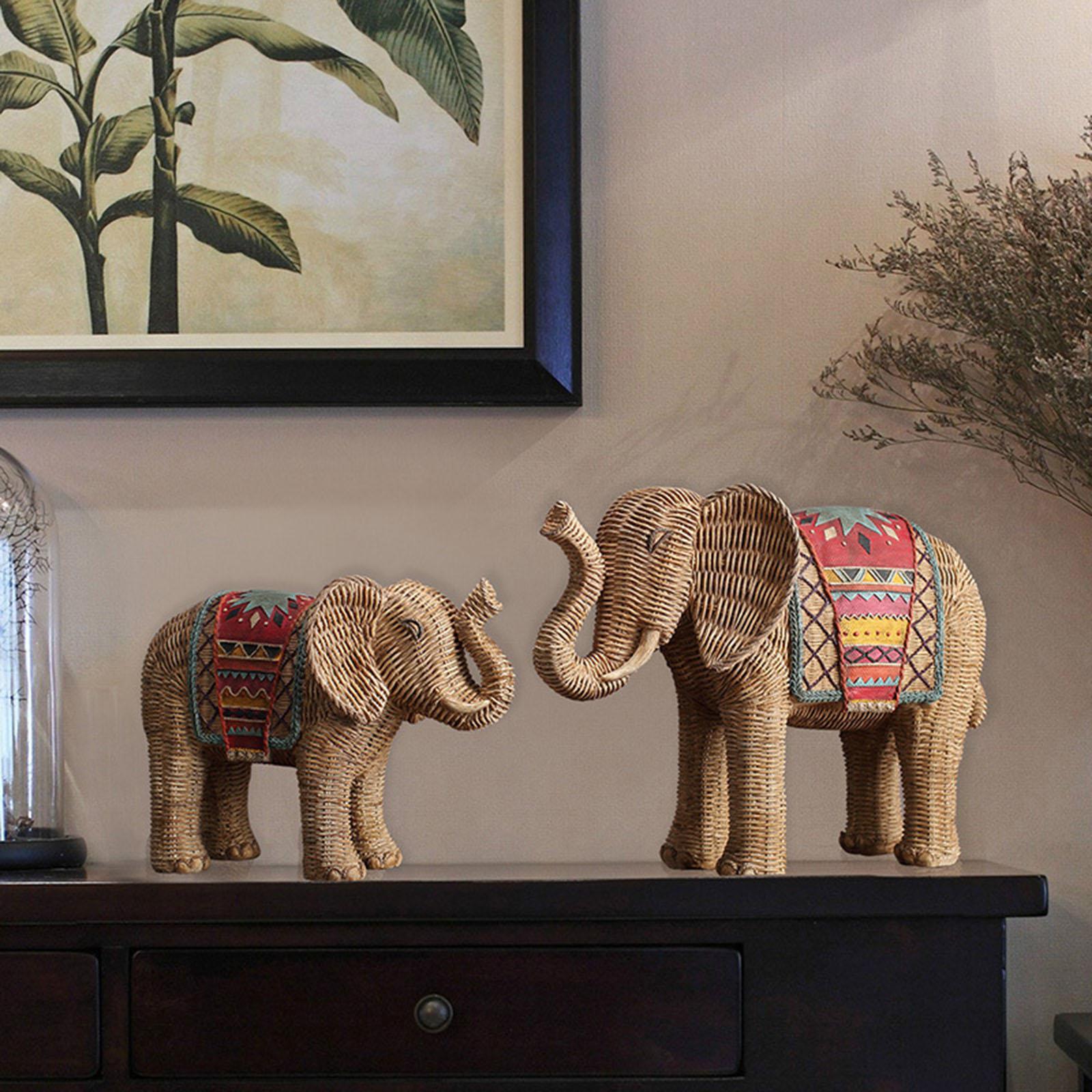 Modern Elephant Statue Ornament Handicrafts Handmade for Living Room Decor S