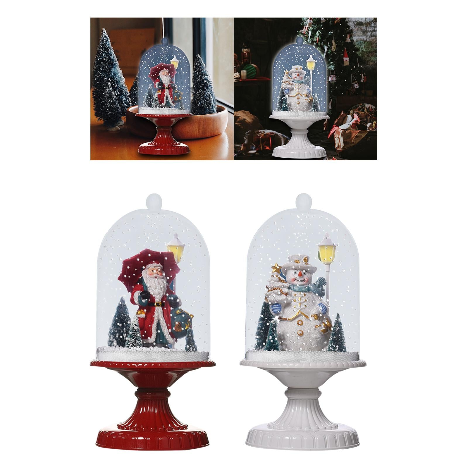 Christmas Music Box Kids Birthday Gift Wedding Holiday Snow Globes Musical Red