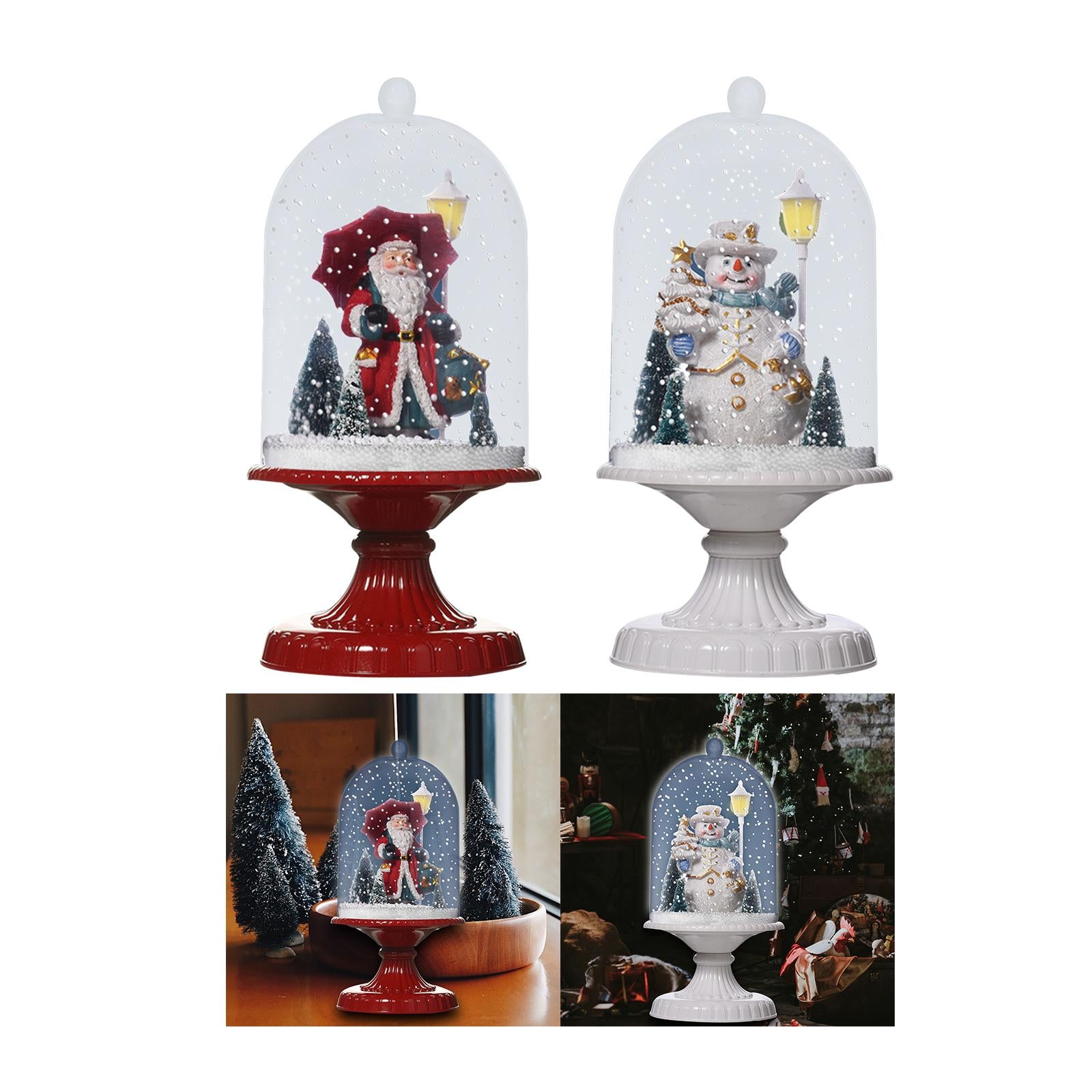 Christmas Music Box Kids Birthday Gift Wedding Holiday Snow Globes Musical Red