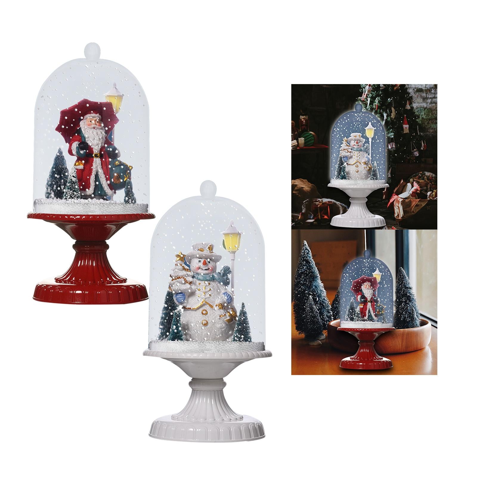 Christmas Music Box Kids Birthday Gift Wedding Holiday Snow Globes Musical Red