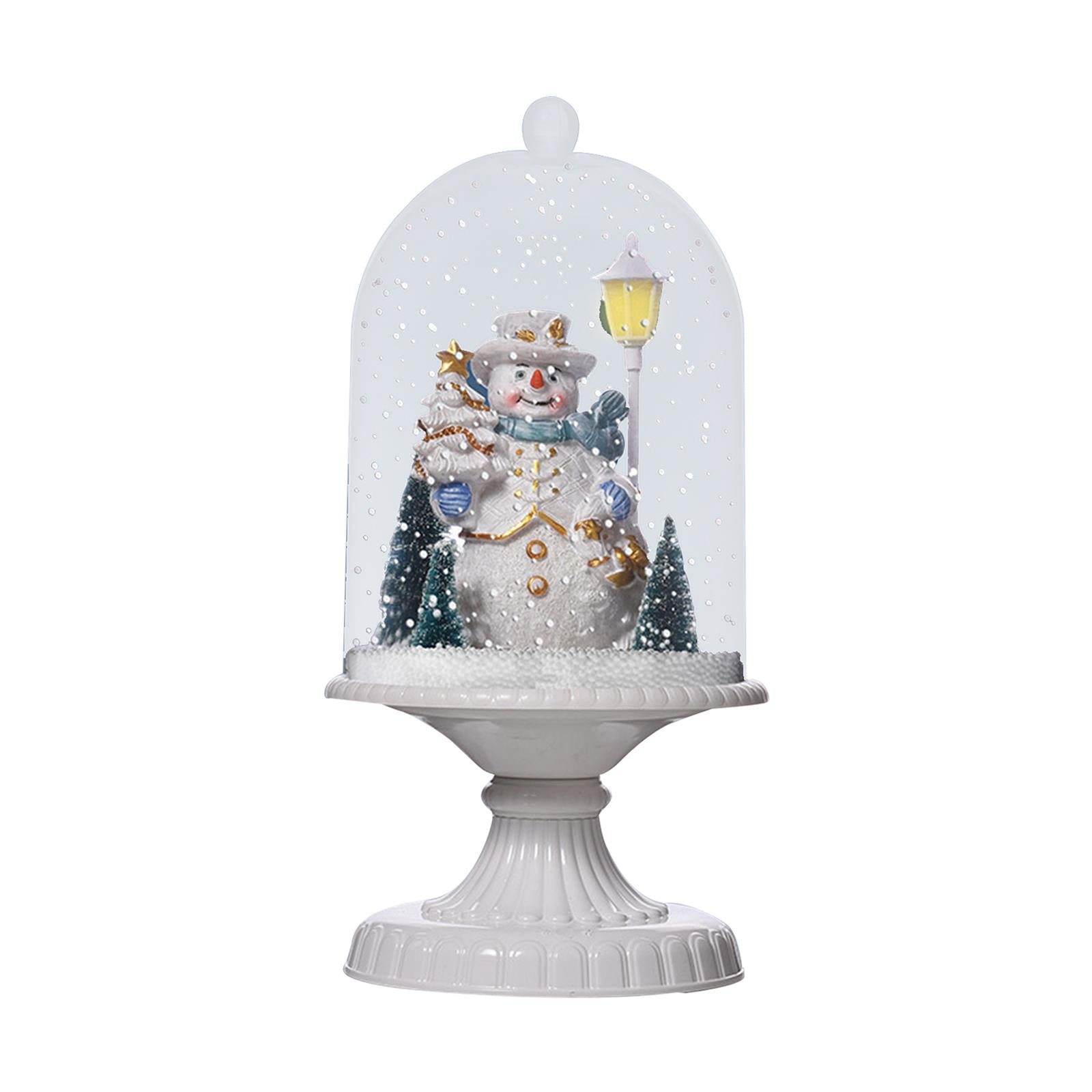 Christmas Music Box Kids Birthday Gift Wedding Holiday Snow Globes Musical White