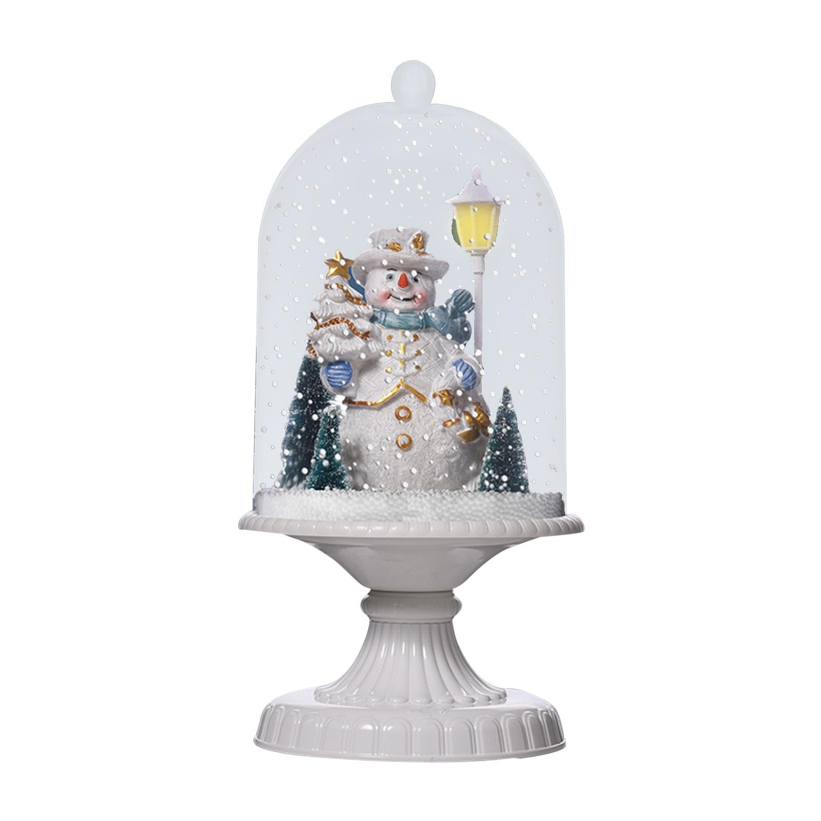 Christmas Music Box Kids Birthday Gift Wedding Holiday Snow Globes Musical White