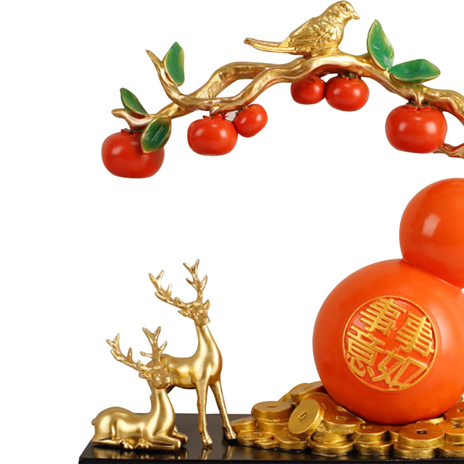 Resin Persimmon Gourd Table Ornaments Chinese Decoration New Year Gift