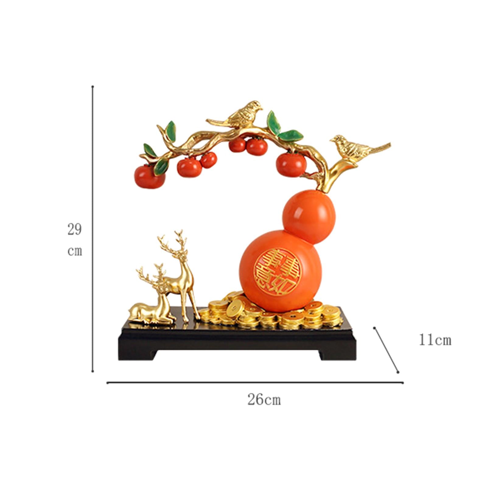 Resin Persimmon Gourd Table Ornaments Chinese Decoration New Year Gift