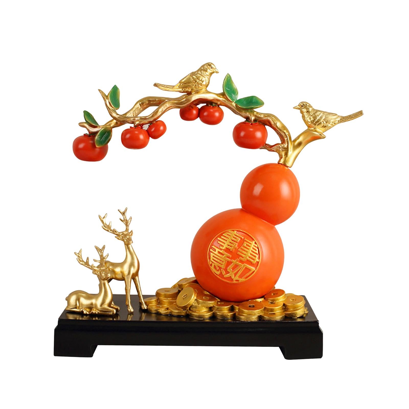 Resin Persimmon Gourd Table Ornaments Chinese Decoration New Year Gift