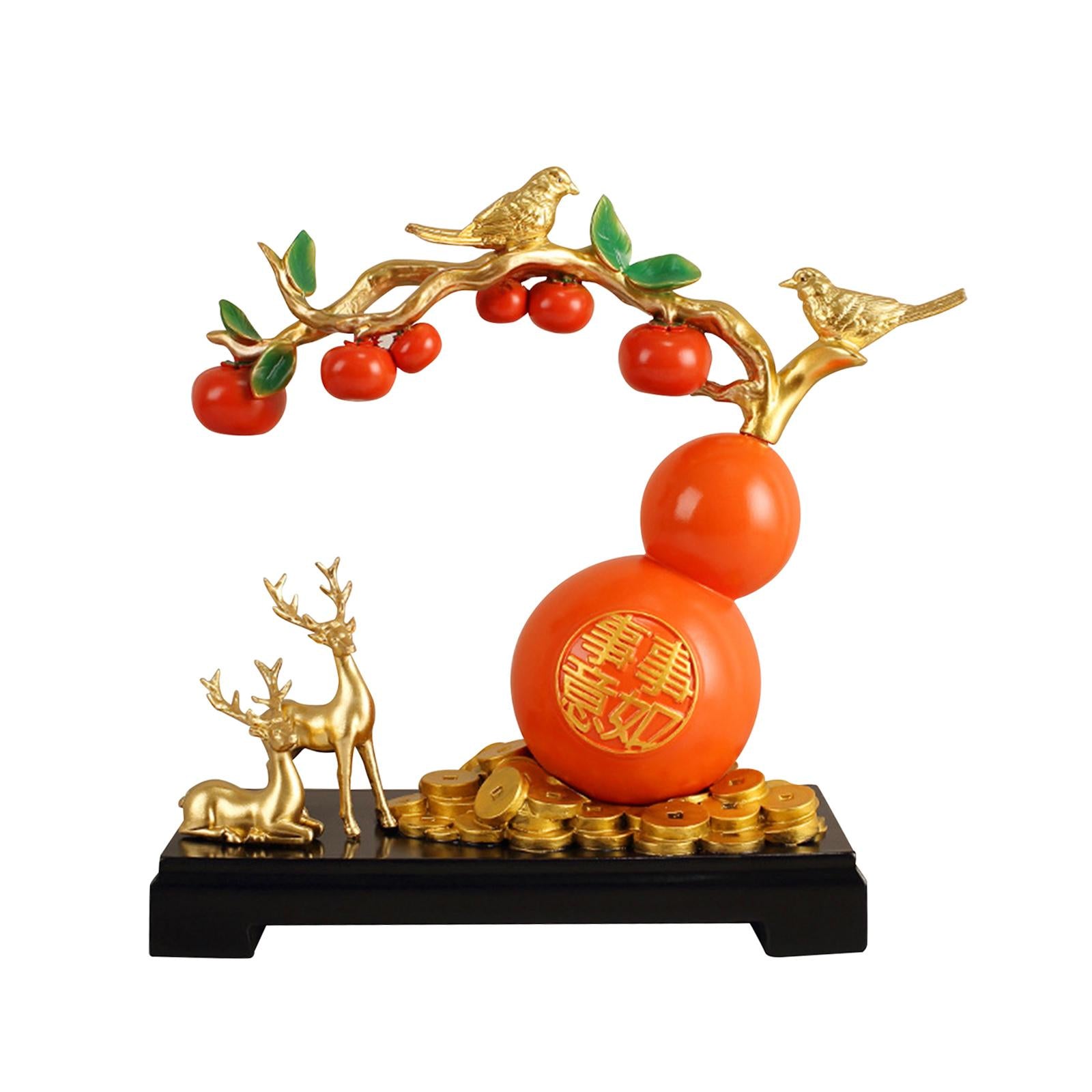 Resin Persimmon Gourd Table Ornaments Chinese Decoration New Year Gift