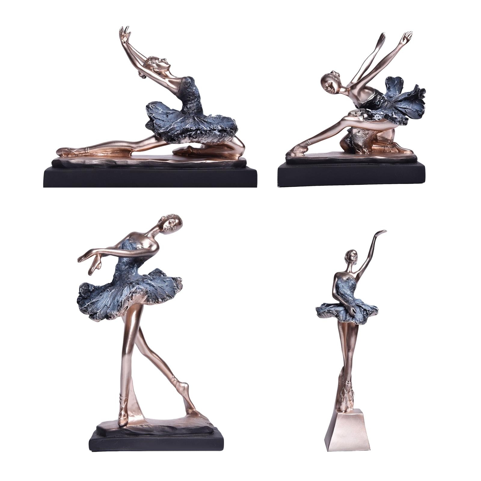 European Style Ballet Dancer Figurine Gift Resin for Entrance Shelf Garden A