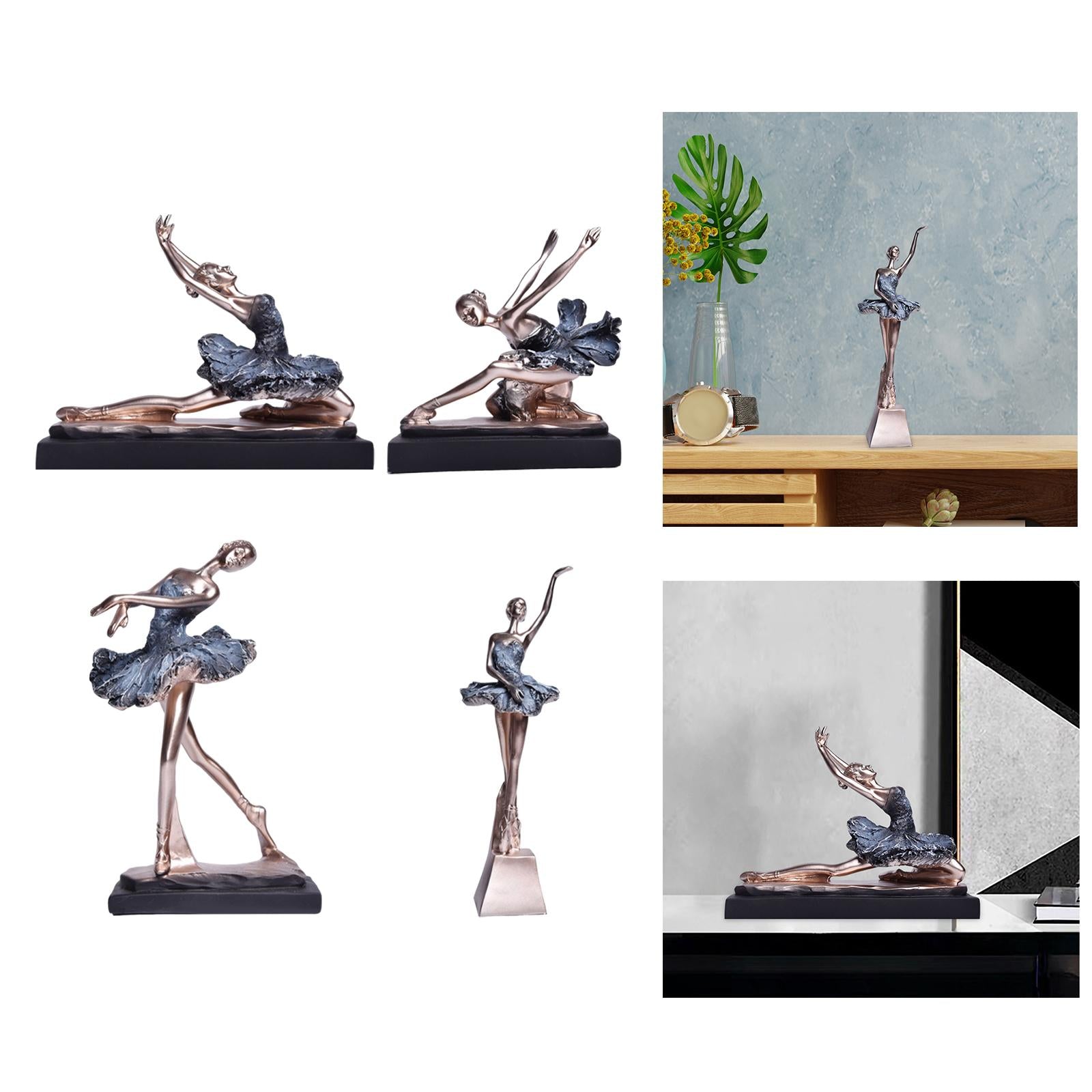 European Style Ballet Dancer Figurine Gift Resin for Entrance Shelf Garden A