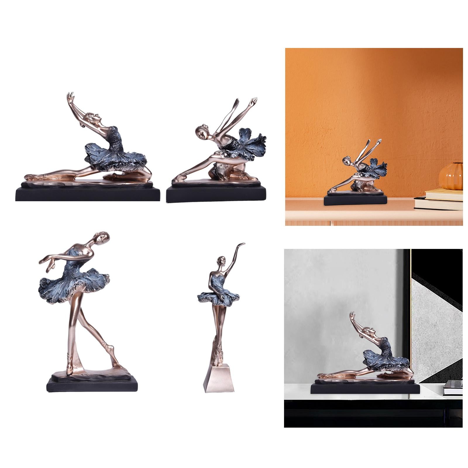 European Style Ballet Dancer Figurine Gift Resin for Entrance Shelf Garden A