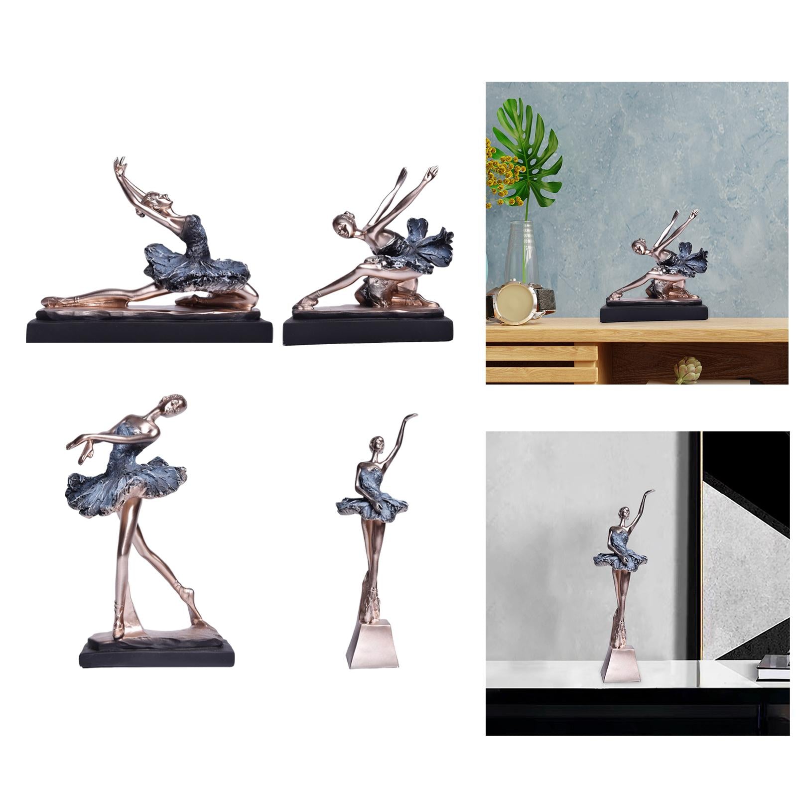 European Style Ballet Dancer Figurine Gift Resin for Entrance Shelf Garden A