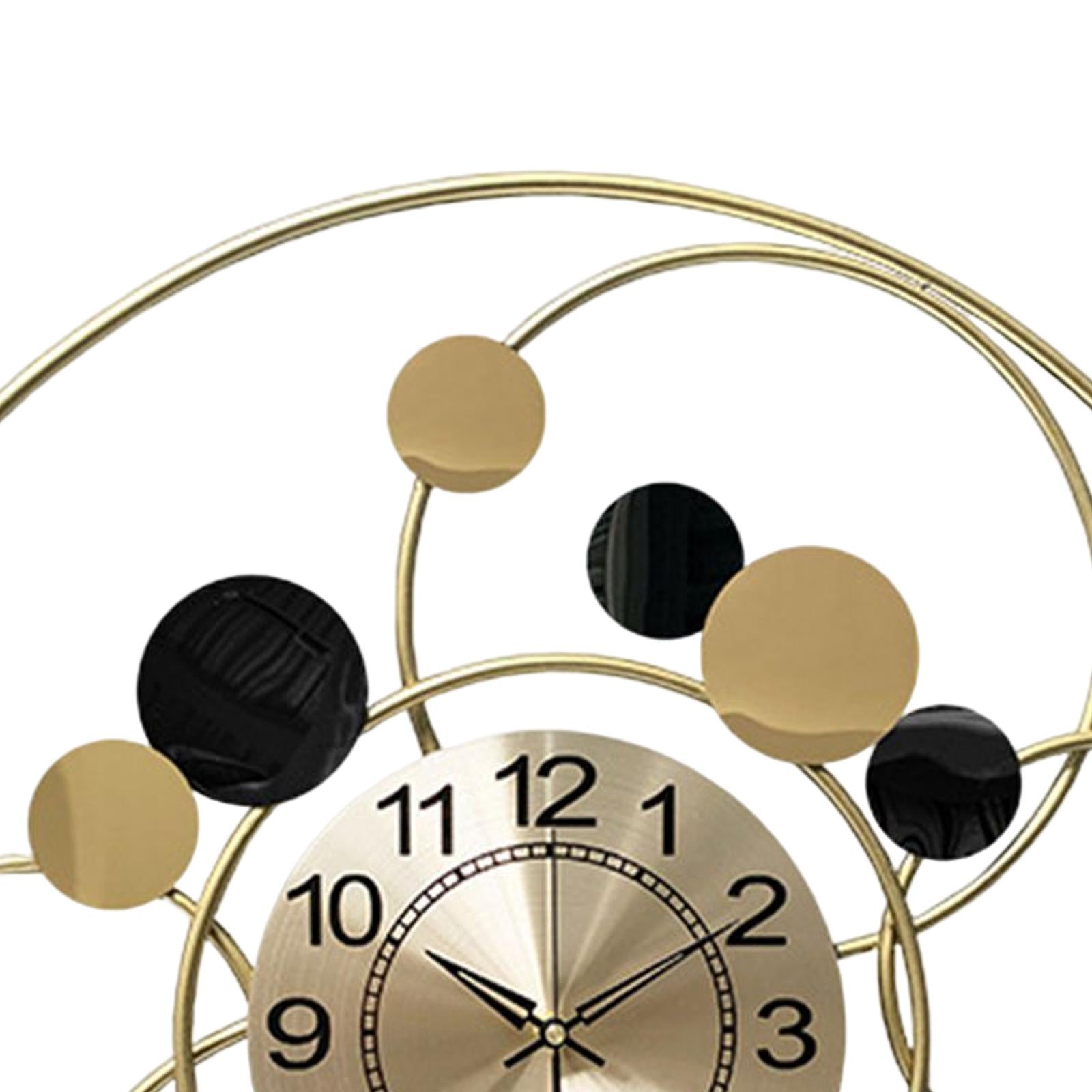 Metal Wall Clock Mute Hanging Wall Art Decor Hotel Background Bathroom