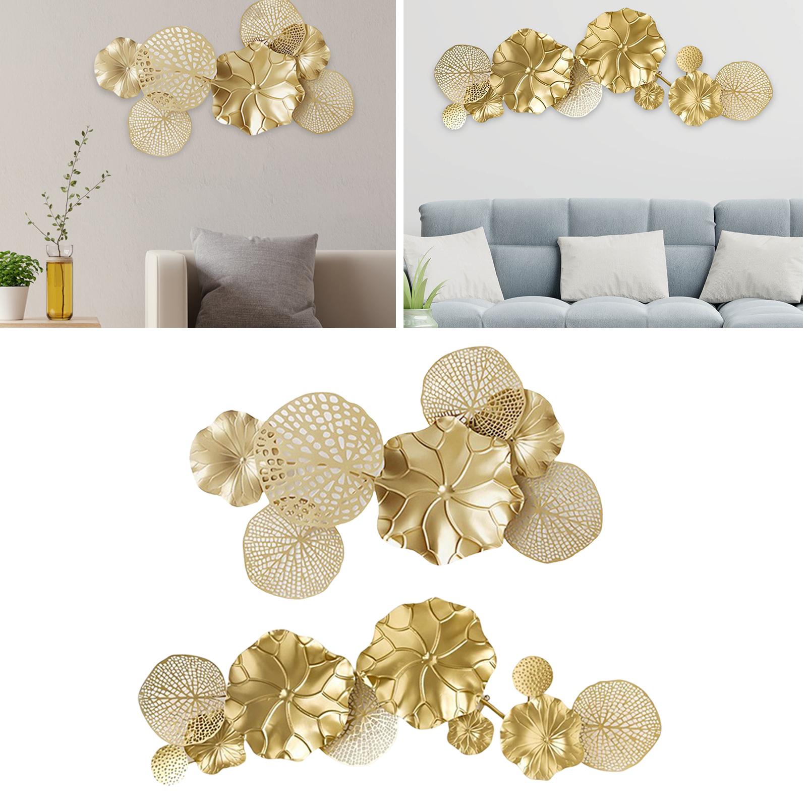 Minimalist Lotus Leaves Sculpture Bathroom Decoration Leaf Metal Wall Decor 81cmx53cm