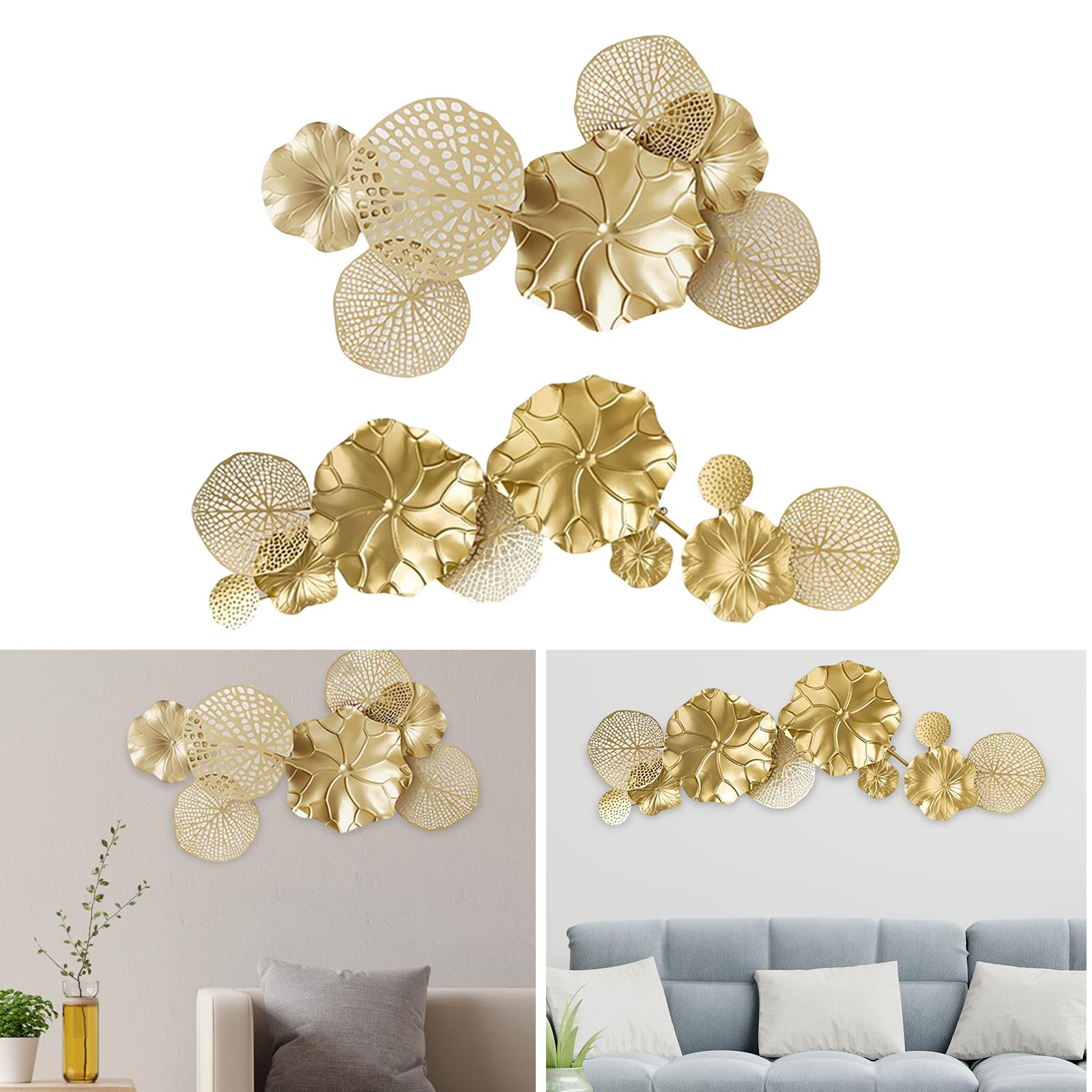 Minimalist Lotus Leaves Sculpture Bathroom Decoration Leaf Metal Wall Decor 81cmx53cm