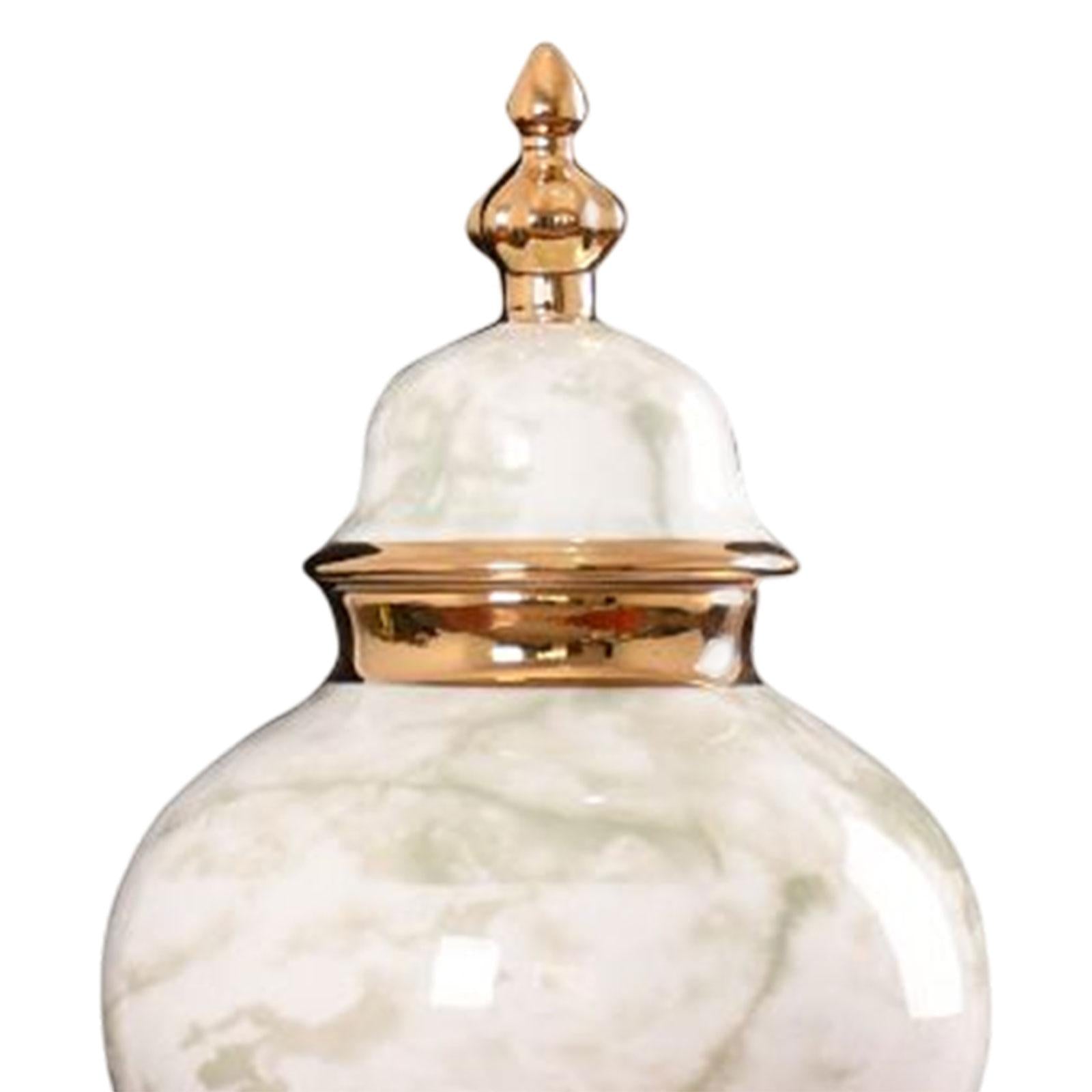 Ceramic Ginger Jar with Lid Ornament Traditional for Bedroom Office Weddings large