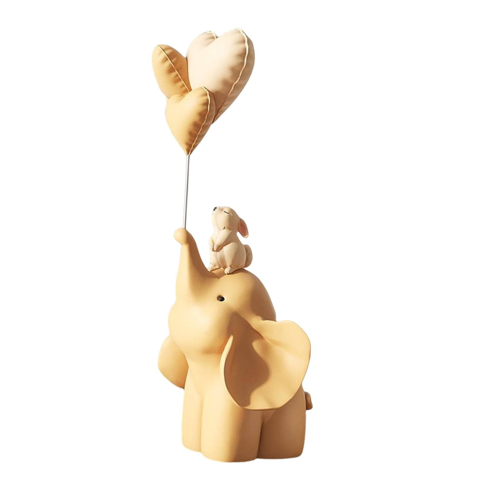 Balloon Elephant Statue Decorative Aesthetic for Party Desktop Bedroom Orange