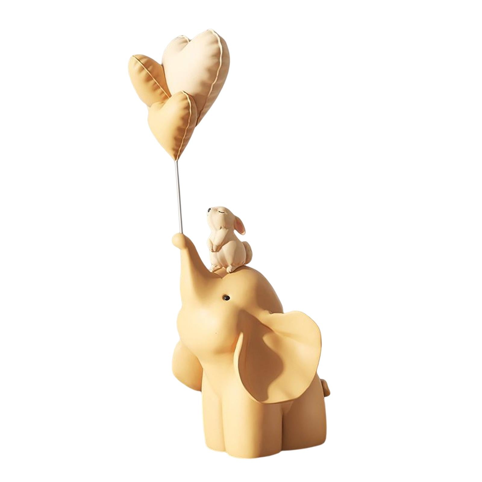 Balloon Elephant Statue Decorative Aesthetic for Party Desktop Bedroom Orange