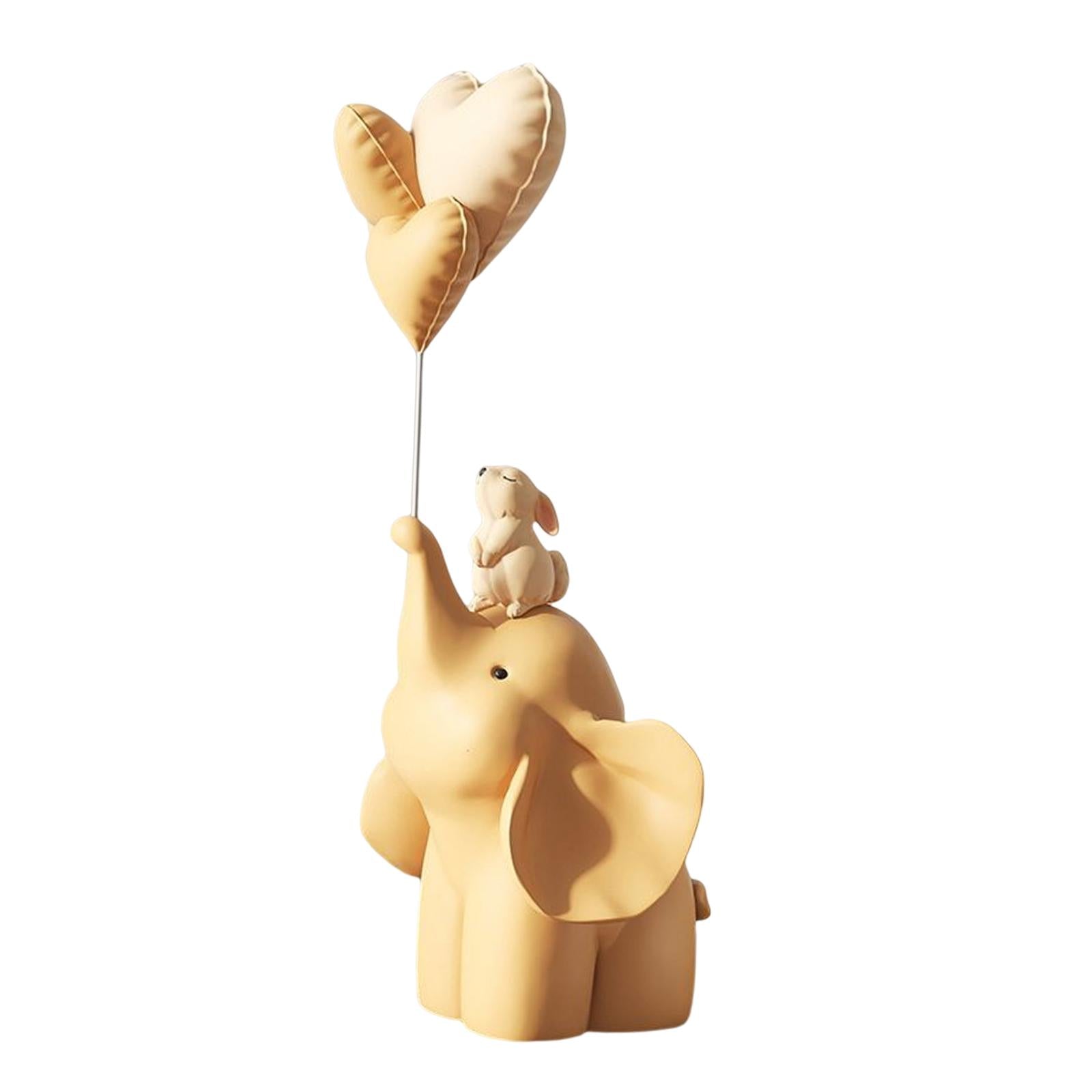 Balloon Elephant Statue Decorative Aesthetic for Party Desktop Bedroom Orange