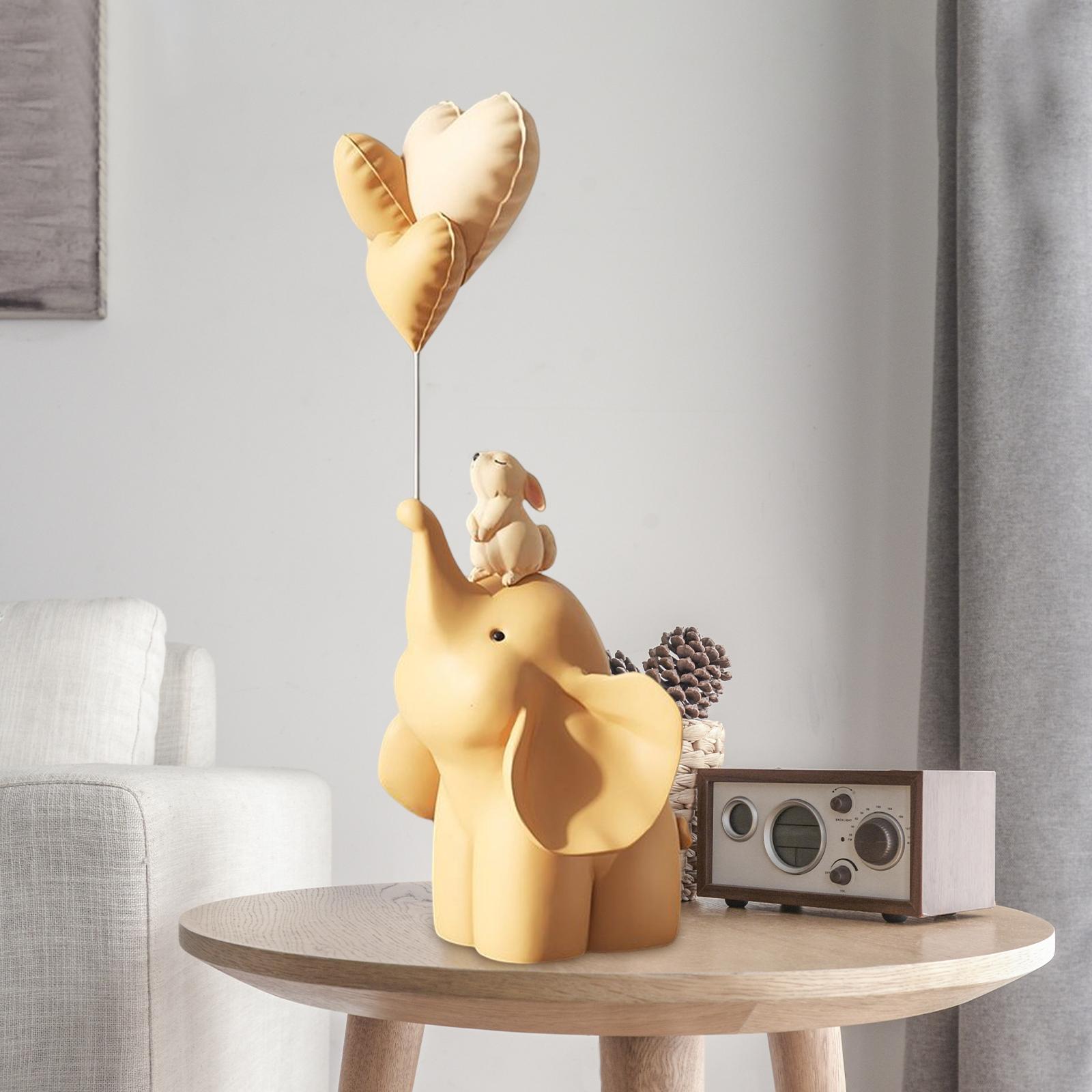 Balloon Elephant Statue Decorative Aesthetic for Party Desktop Bedroom Orange