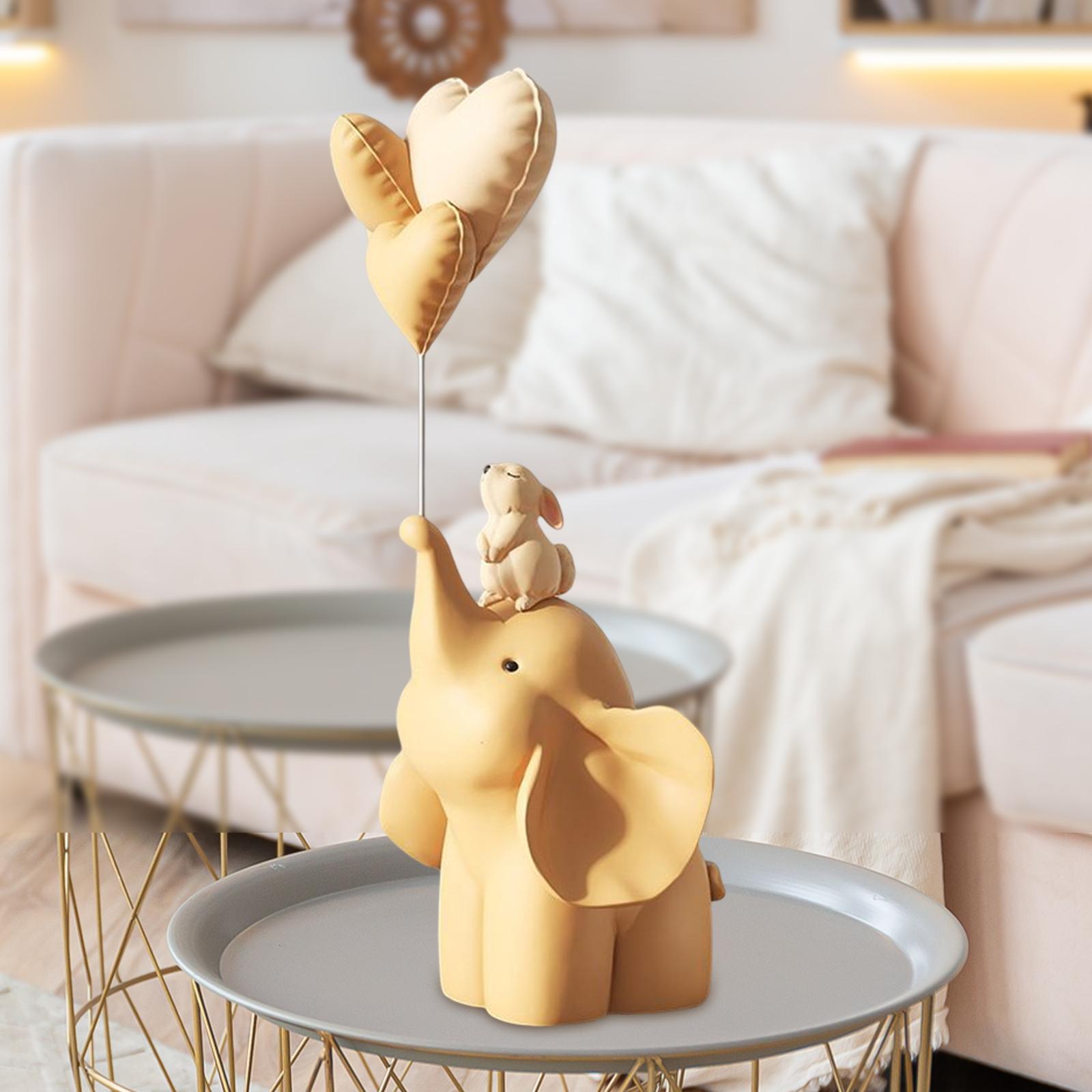 Balloon Elephant Statue Decorative Aesthetic for Party Desktop Bedroom Orange