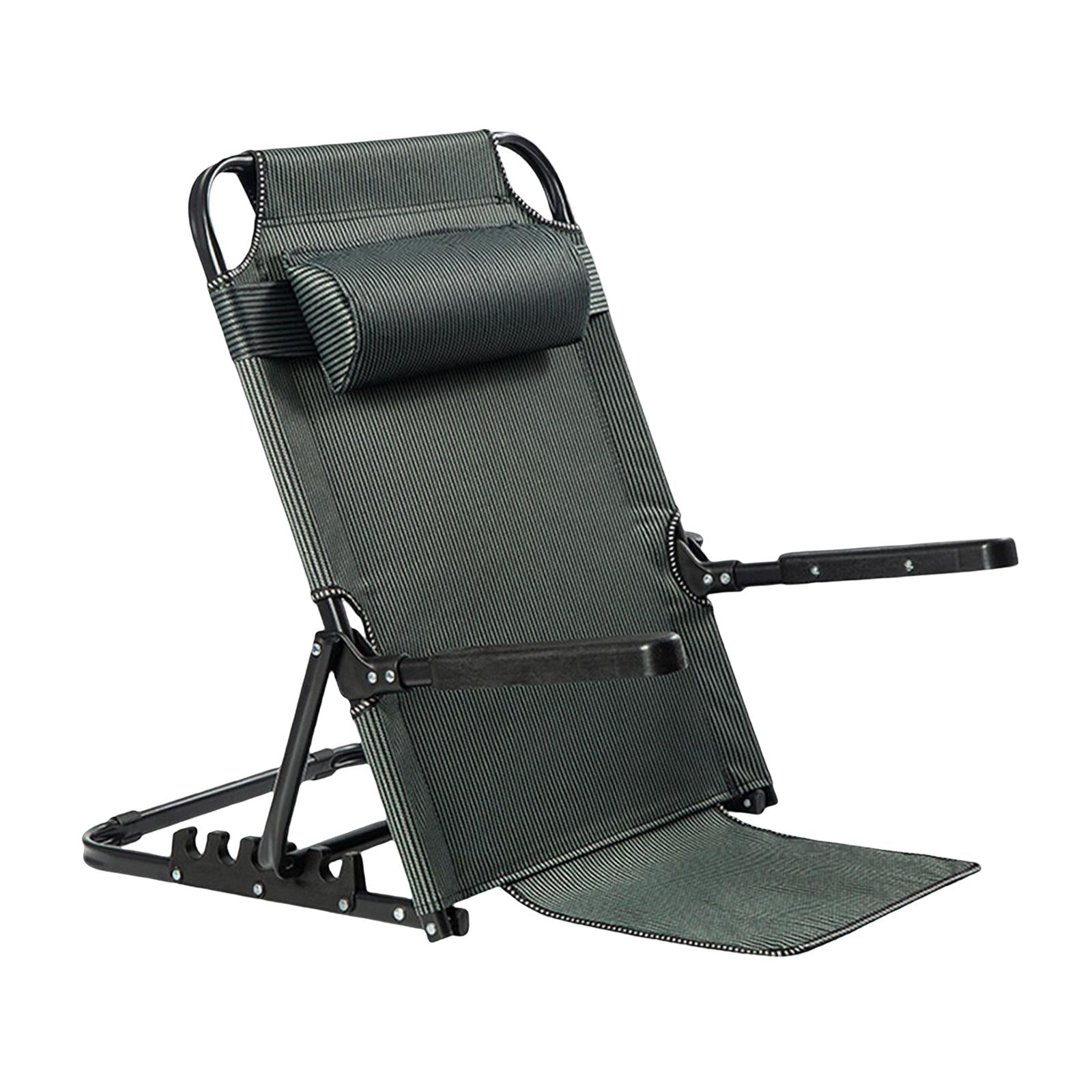 Lifting Bed Backrest Folding for Adult Adjustable Angle Back Rest Steel large 7 Gears Armrest Green Texture