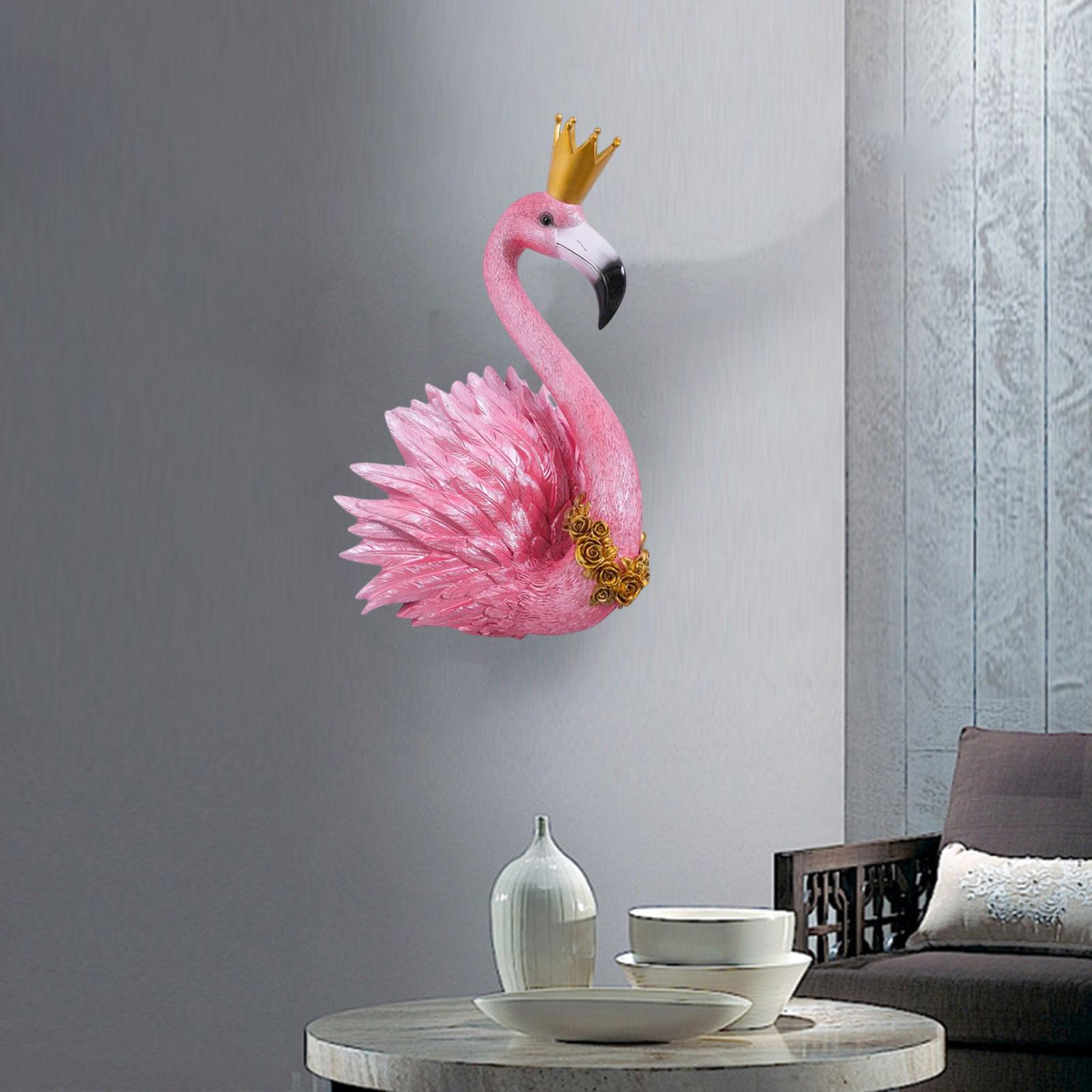 Lifelike 3D Flamingo Wall Hanging Decor Artwork for Home Backdrop Decoration Queen  Rose Red