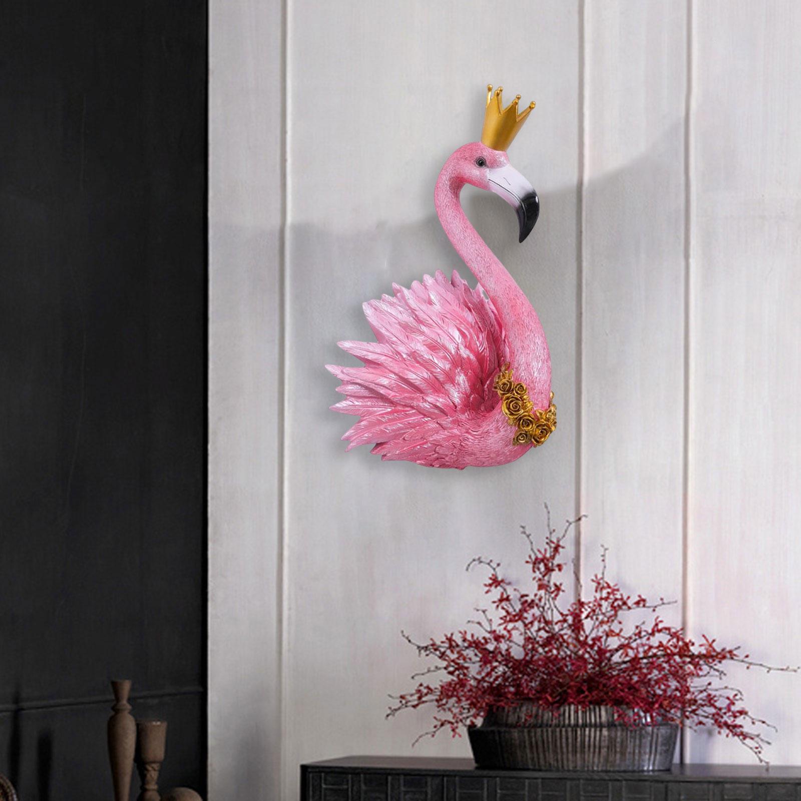 Lifelike 3D Flamingo Wall Hanging Decor Artwork for Home Backdrop Decoration Queen  Rose Red