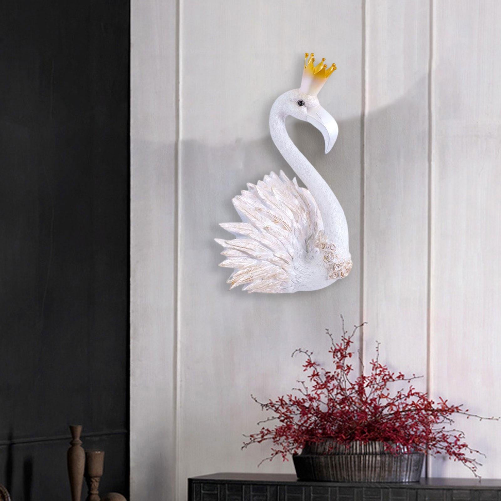 Lifelike 3D Flamingo Wall Hanging Decor Artwork for Home Backdrop Decoration Queen  White