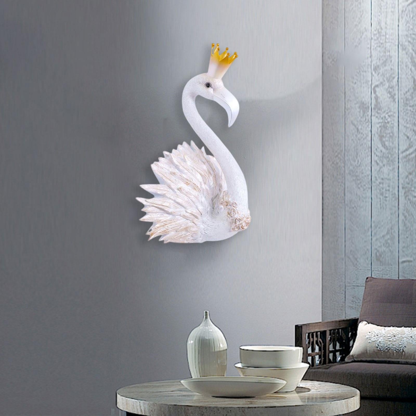 Lifelike 3D Flamingo Wall Hanging Decor Artwork for Home Backdrop Decoration Queen  White