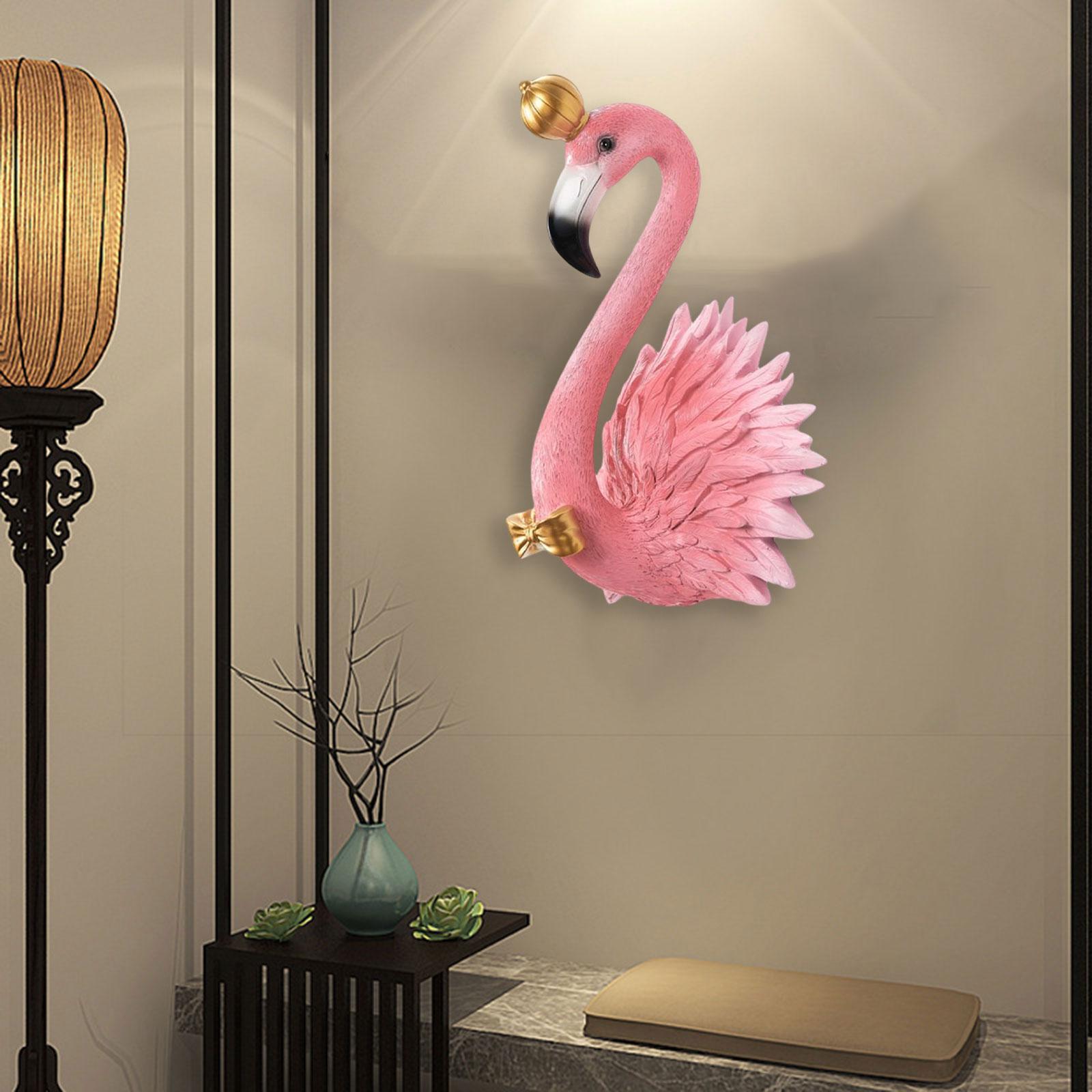 Lifelike 3D Flamingo Wall Hanging Decor Artwork for Home Backdrop Decoration King  Pink