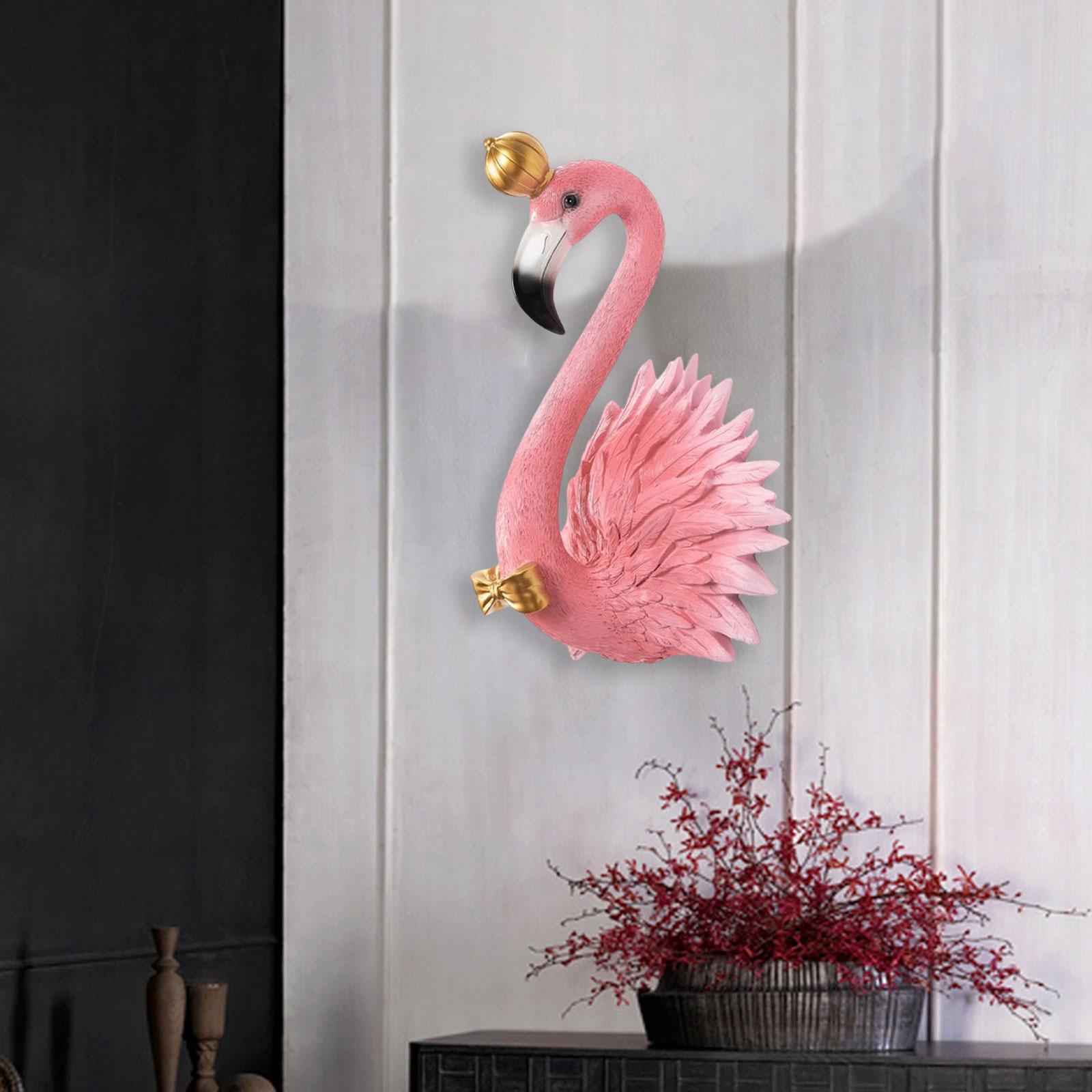 Lifelike 3D Flamingo Wall Hanging Decor Artwork for Home Backdrop Decoration King  Pink