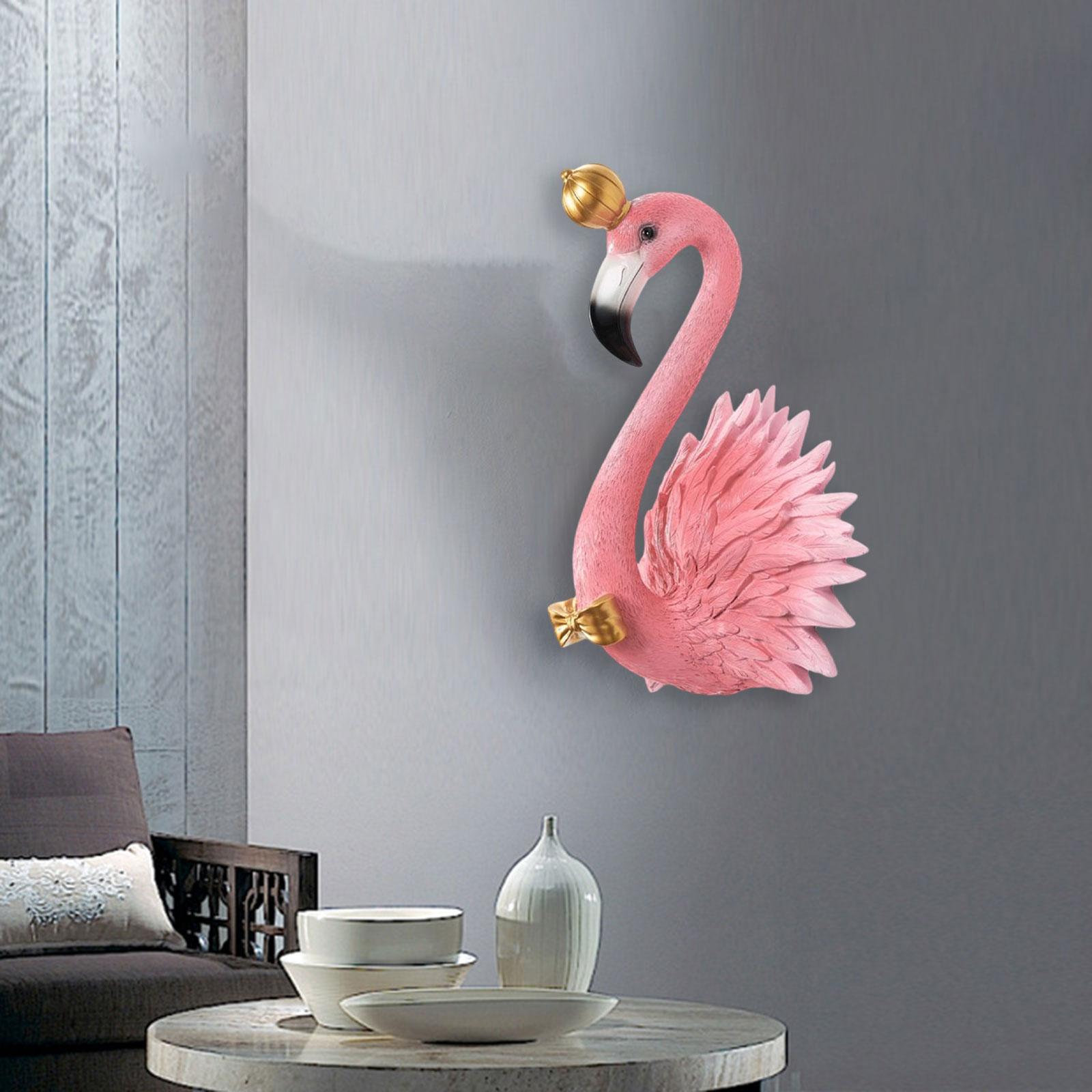 Lifelike 3D Flamingo Wall Hanging Decor Artwork for Home Backdrop Decoration King  Pink