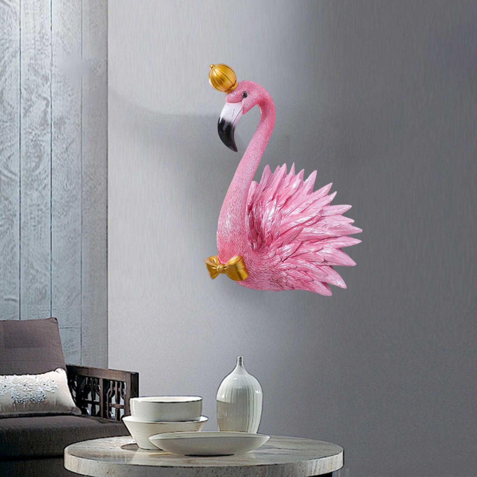 Lifelike 3D Flamingo Wall Hanging Decor Artwork for Home Backdrop Decoration King  Rose Red