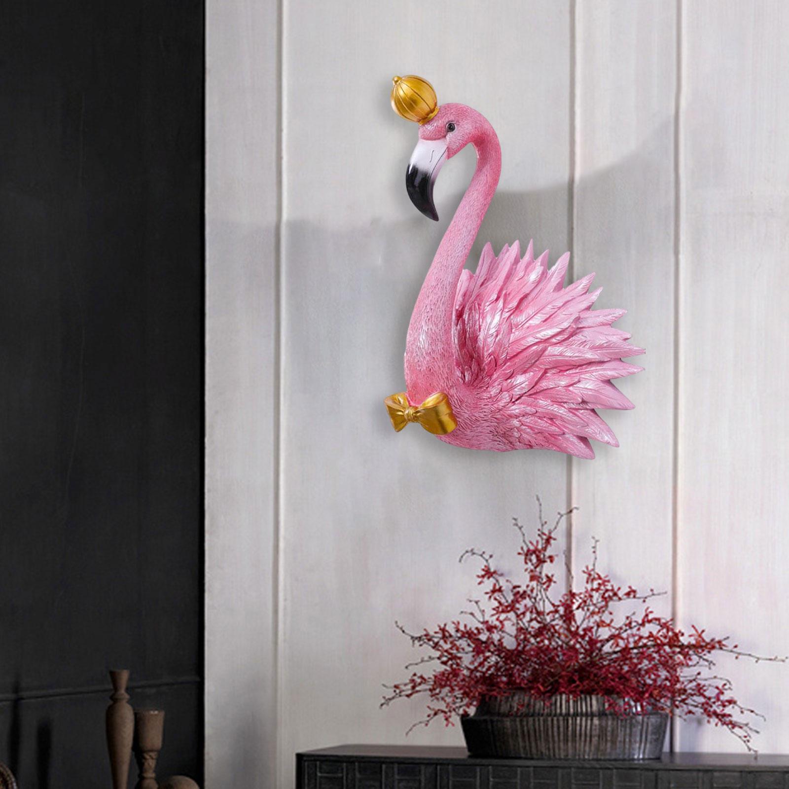 Lifelike 3D Flamingo Wall Hanging Decor Artwork for Home Backdrop Decoration King  Rose Red