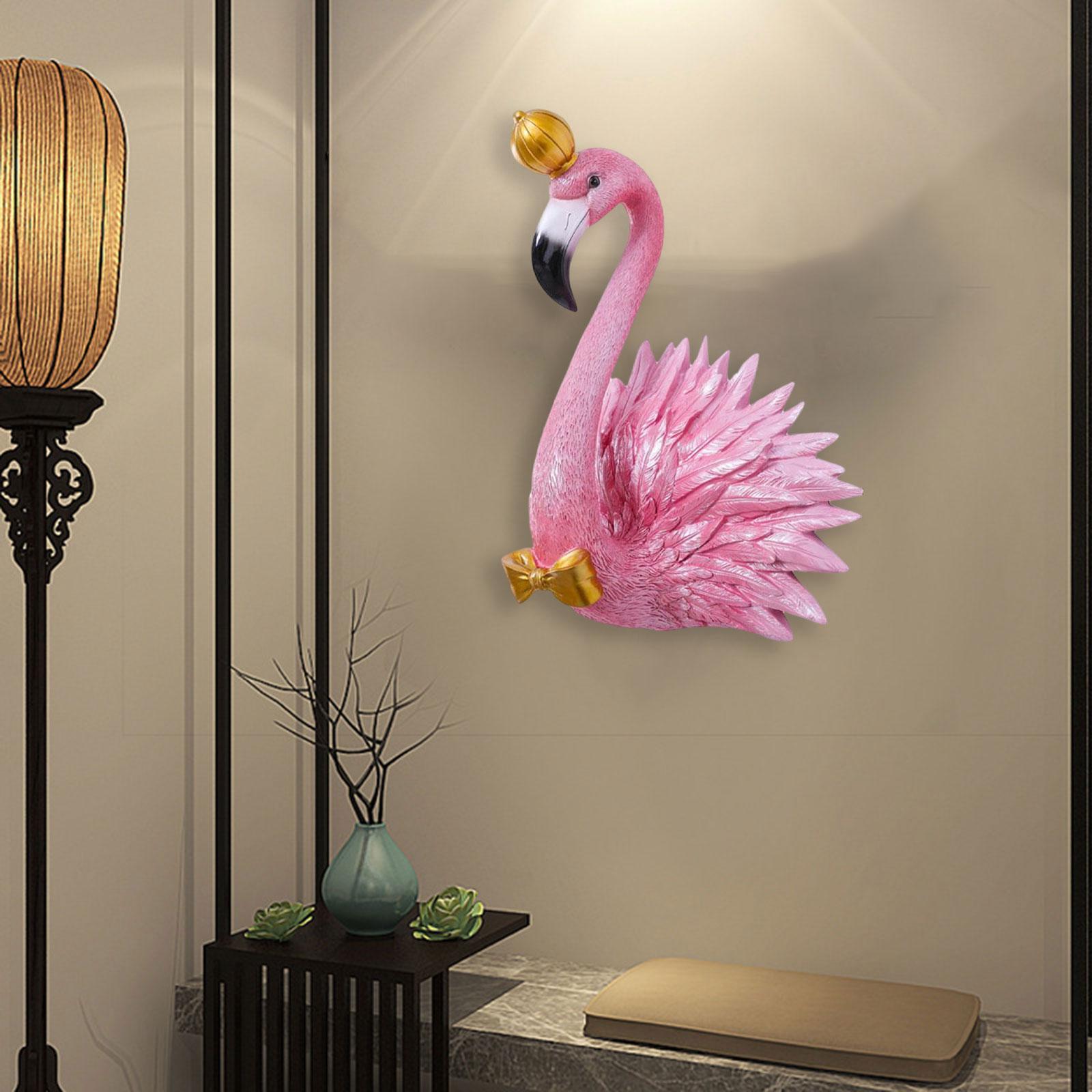 Lifelike 3D Flamingo Wall Hanging Decor Artwork for Home Backdrop Decoration King  Rose Red