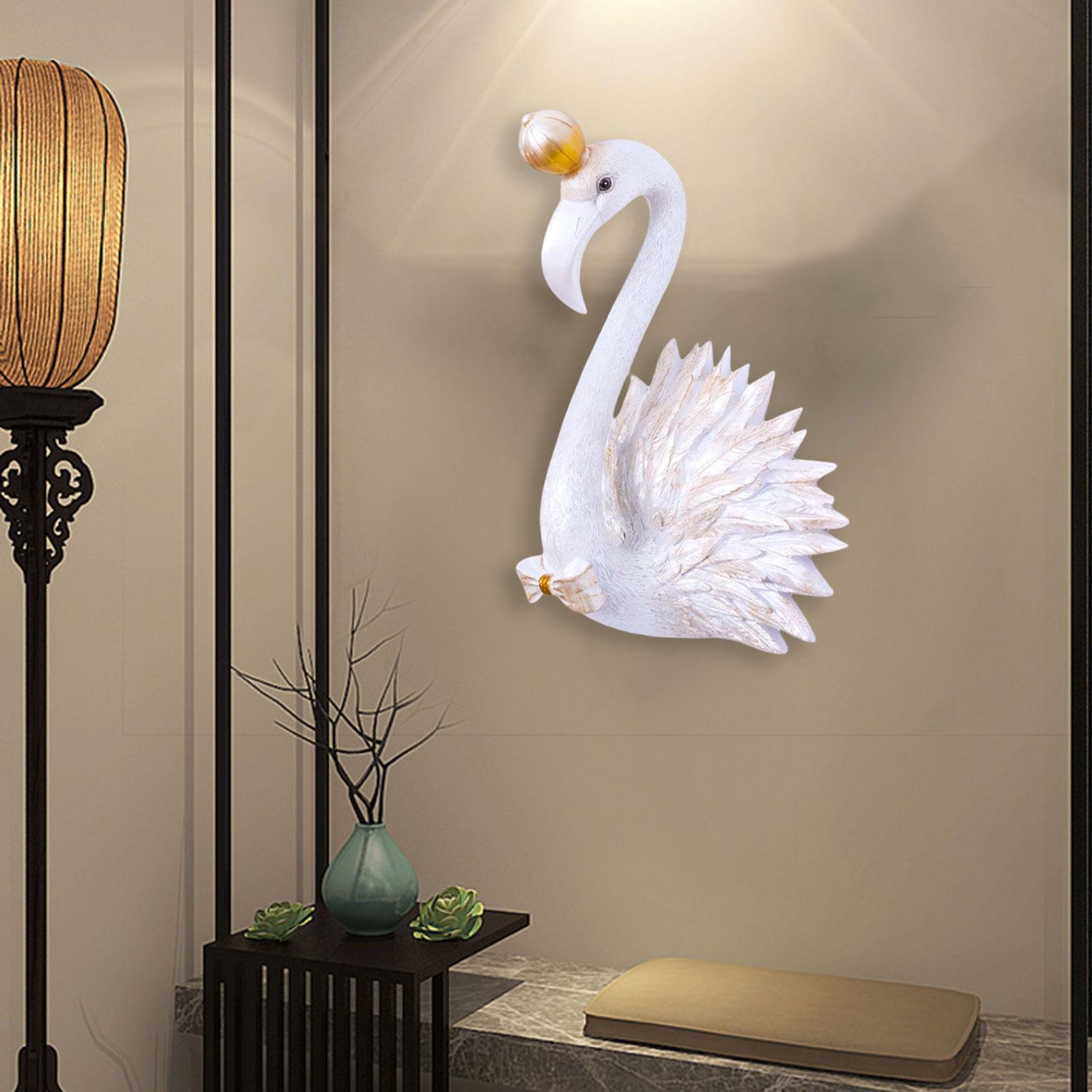 Lifelike 3D Flamingo Wall Hanging Decor Artwork for Home Backdrop Decoration King  White