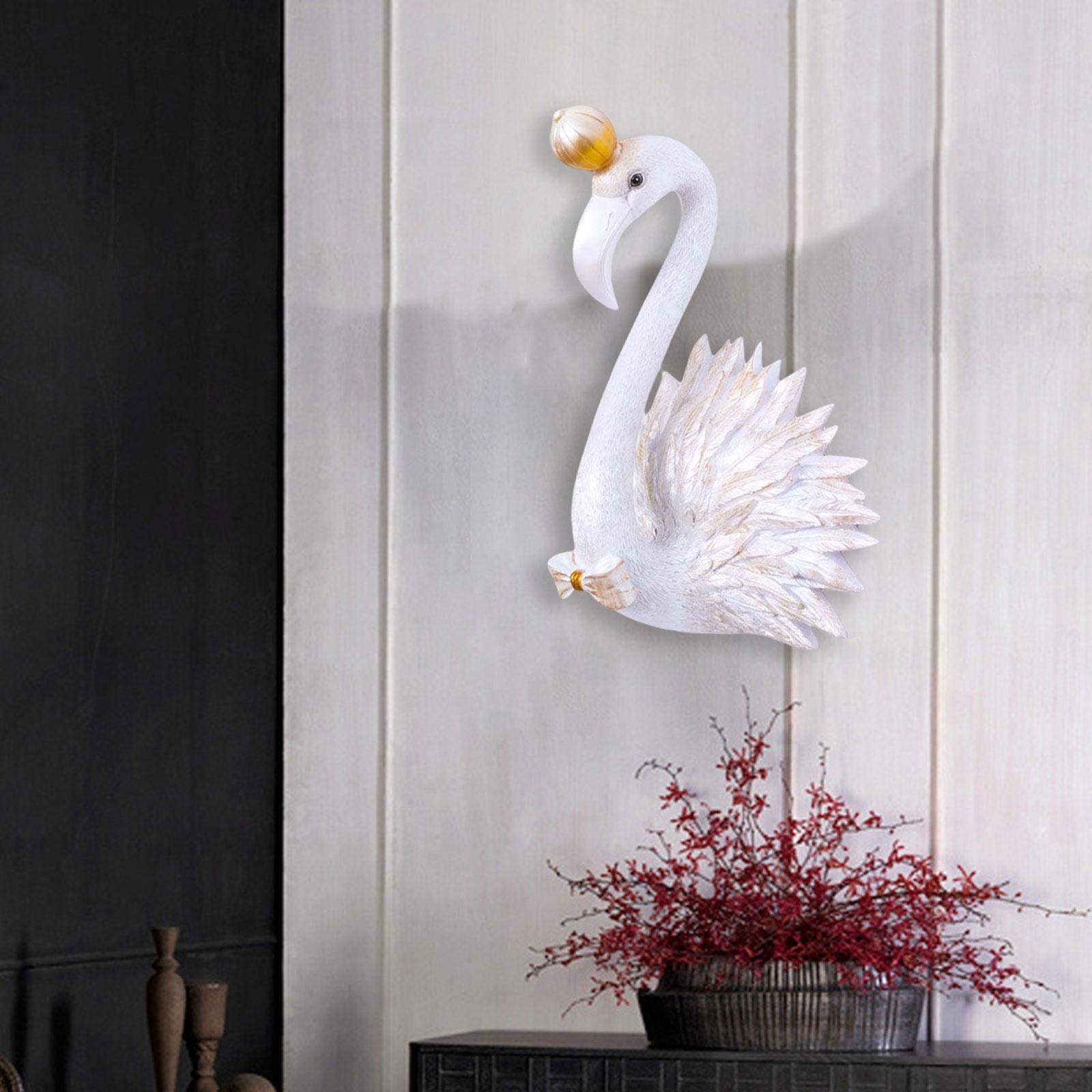 Lifelike 3D Flamingo Wall Hanging Decor Artwork for Home Backdrop Decoration King  White