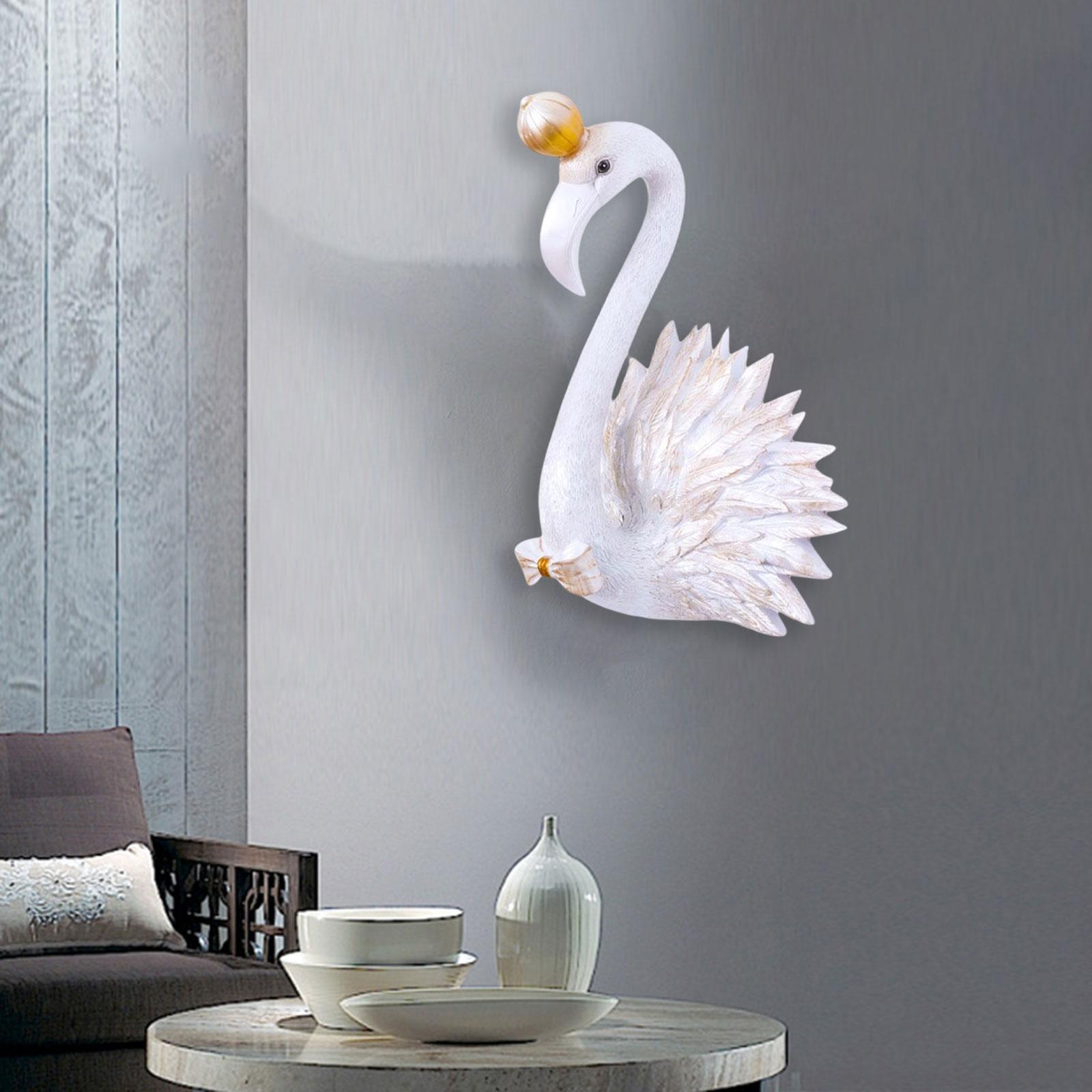 Lifelike 3D Flamingo Wall Hanging Decor Artwork for Home Backdrop Decoration King  White