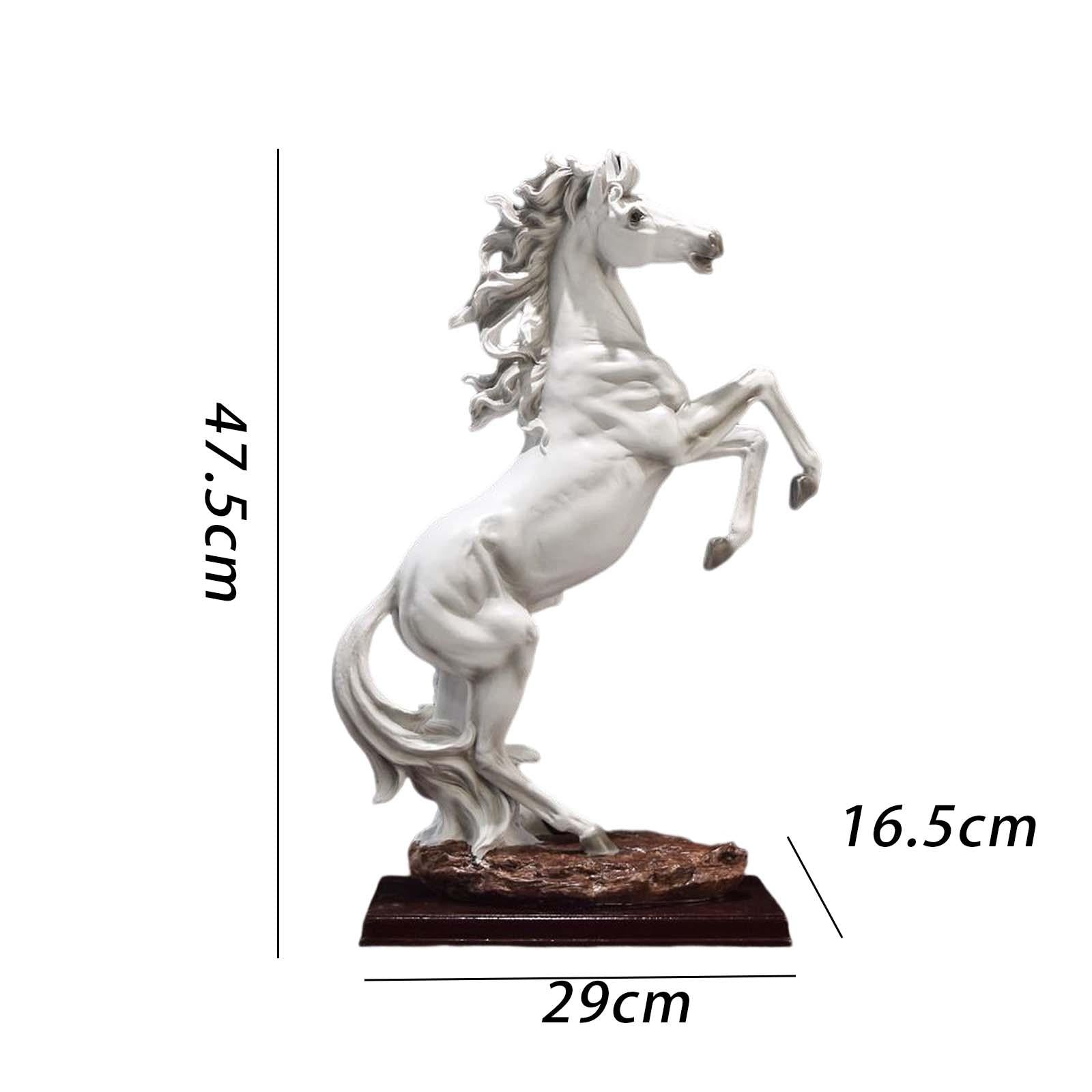 Standing Horse Statue Ornament Horse Statue Large for Desk Shelf Cabinet White