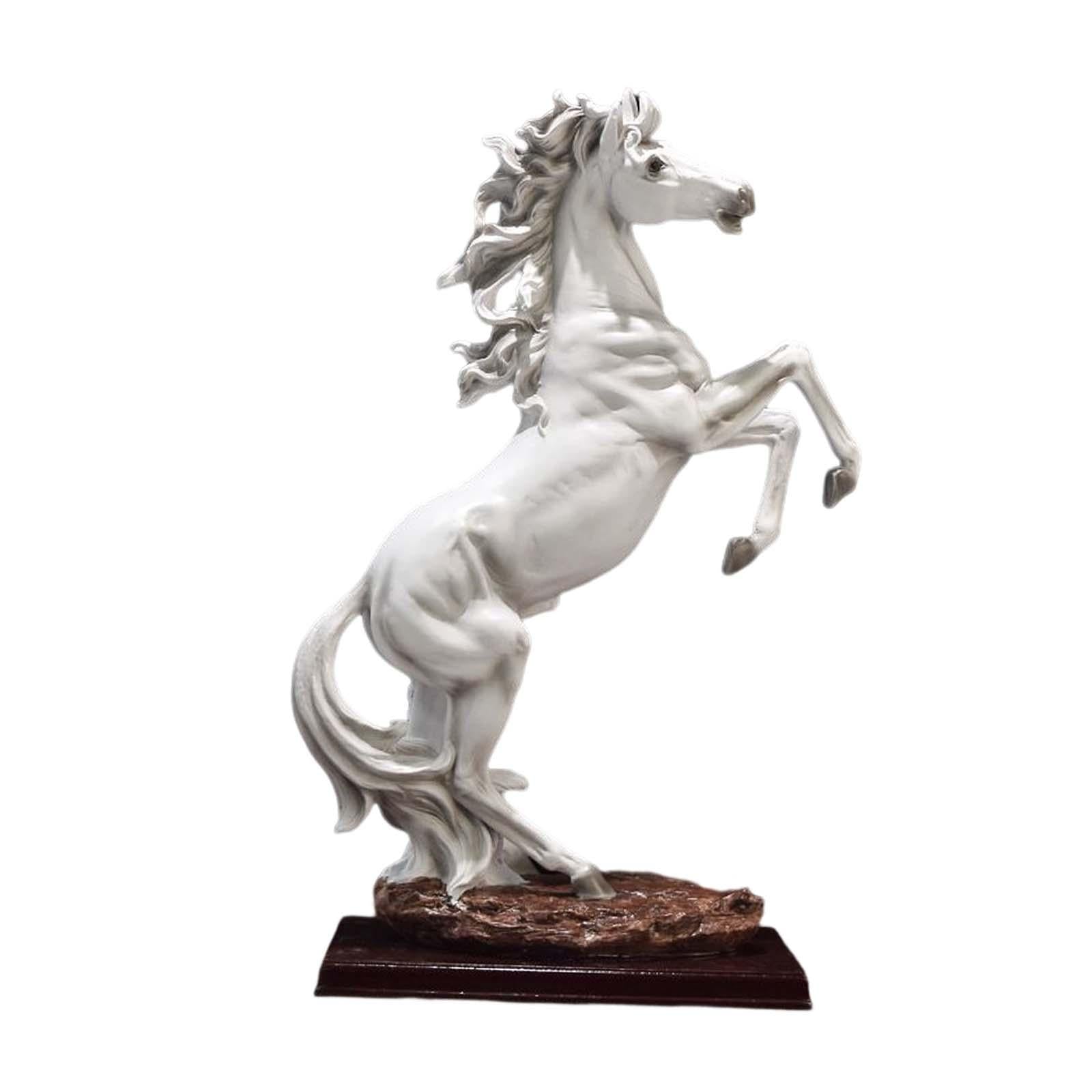 Standing Horse Statue Ornament Horse Statue Large for Desk Shelf Cabinet White