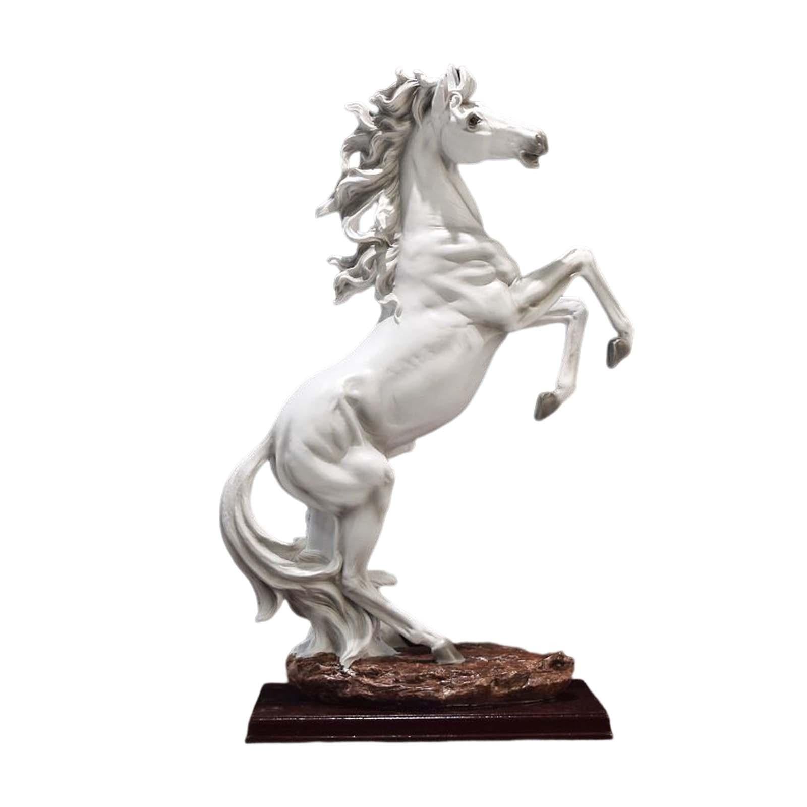 Standing Horse Statue Ornament Horse Statue Large for Desk Shelf Cabinet White