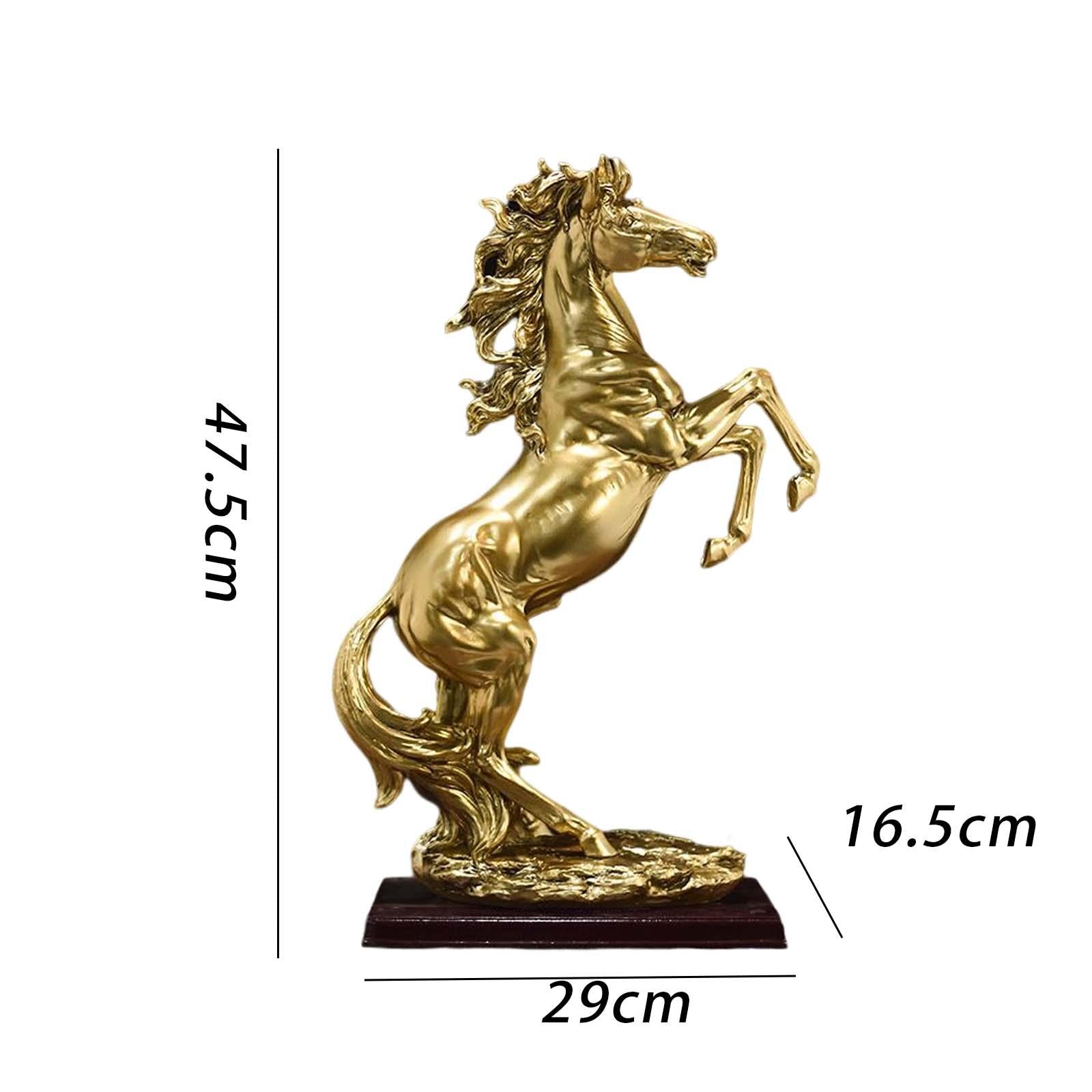 Standing Horse Statue Ornament Horse Statue Large for Desk Shelf Cabinet Aureate