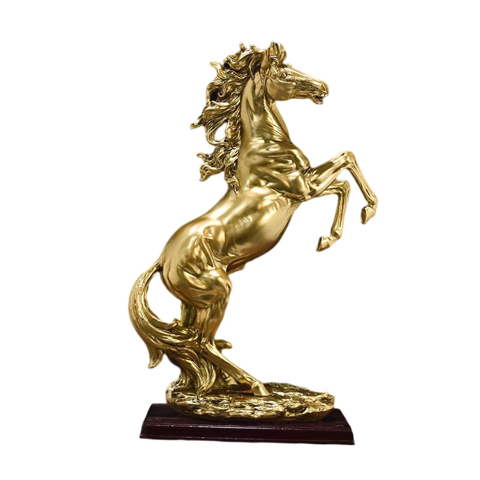 Standing Horse Statue Ornament Horse Statue Large for Desk Shelf Cabinet Aureate