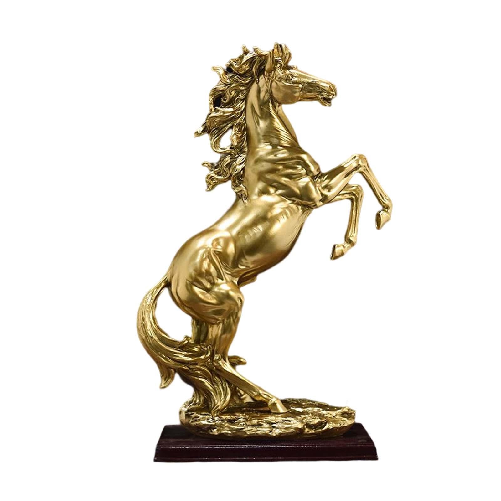 Standing Horse Statue Ornament Horse Statue Large for Desk Shelf Cabinet Aureate