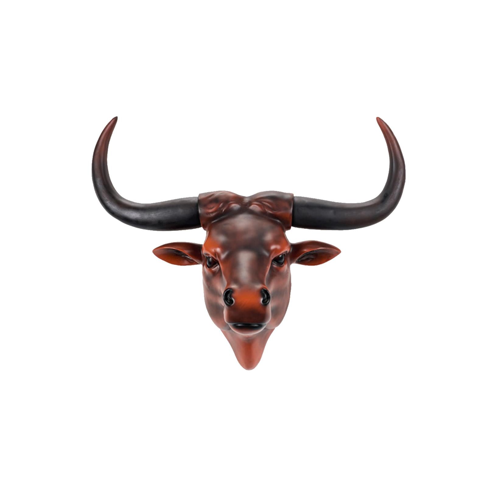 Simulation 3D Animal Cow Skull Vintage Style for Housewarming Cabinet Office Brown