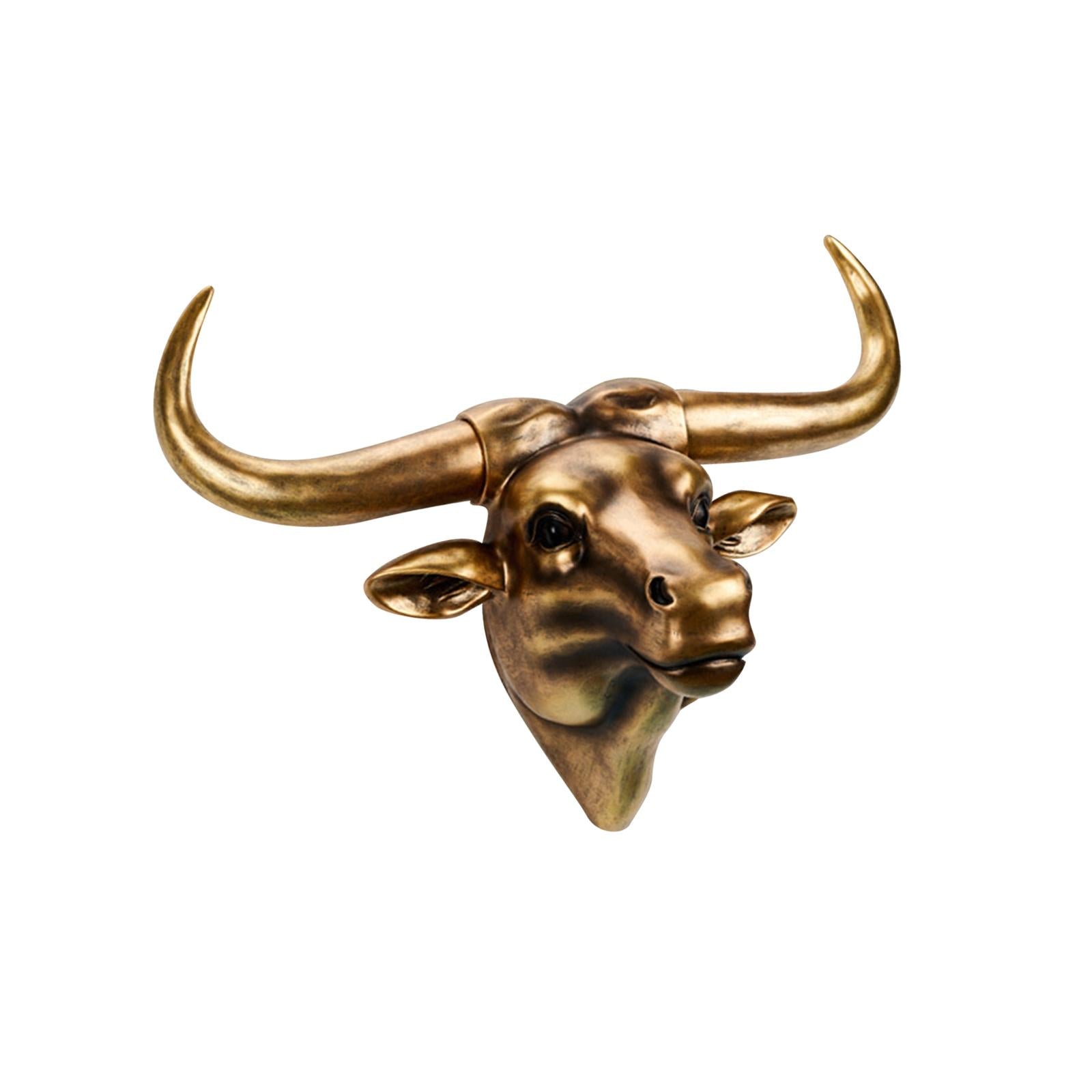 Simulation 3D Animal Cow Skull Vintage Style for Housewarming Cabinet Office Aureate