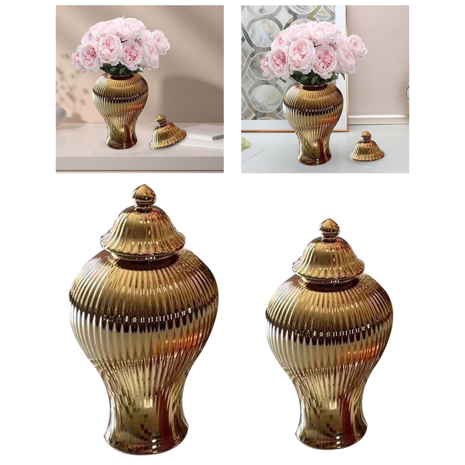 Ceramic Flower Vases Storage Box Ginger Jar Vase for Centerpiece Arrangement L