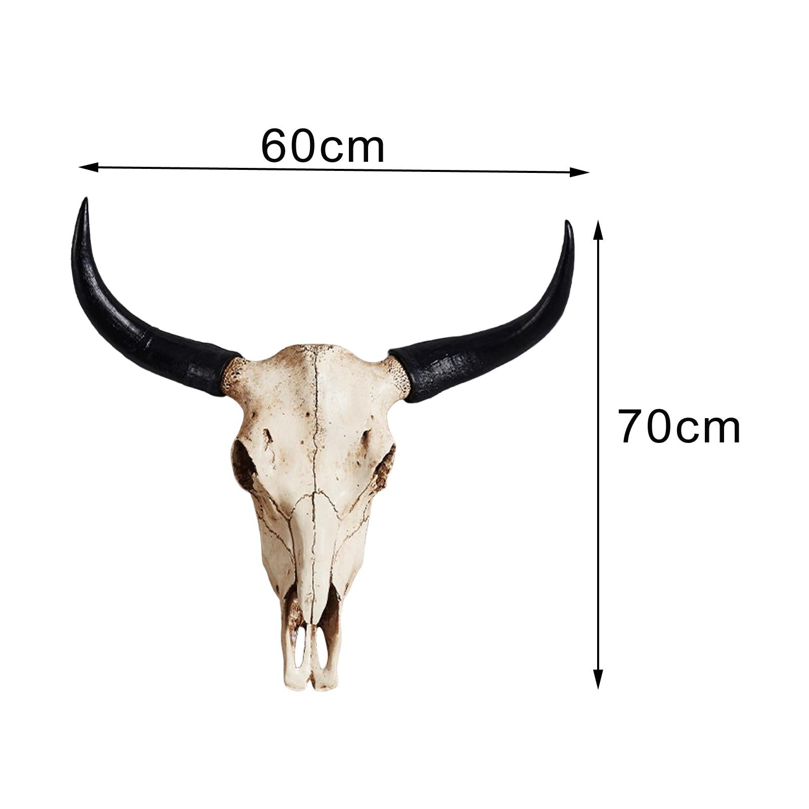 Bull Skull Sculpture Wall Hanging Art Crafts Resin Animals Head Cow Skull